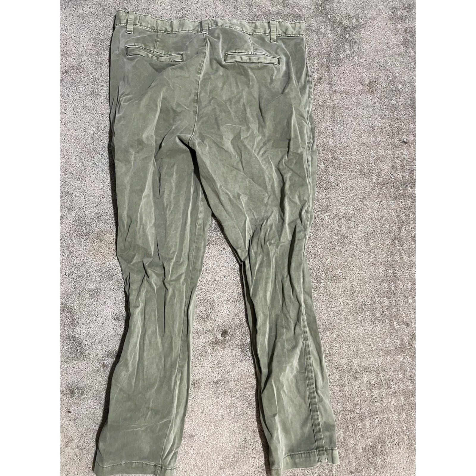 Gap Gap Women Pants 10 Reg Girlfriend Chino Stretch Green Distressed Size 32" / US 10 / IT 46 - 3 Thumbnail
