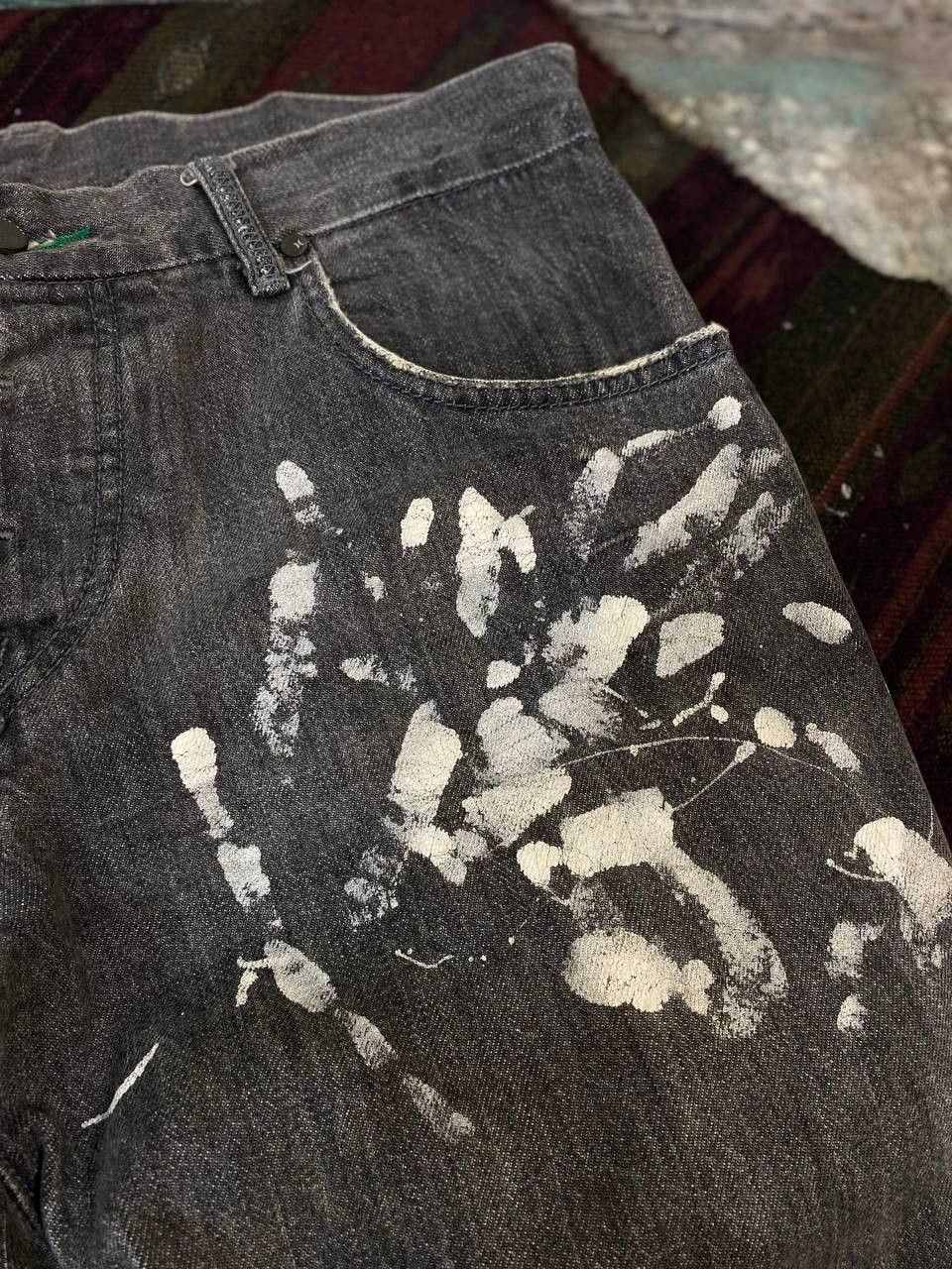 Hurley hurley paint splatter denim distressed design Size US 33 - 11 Thumbnail