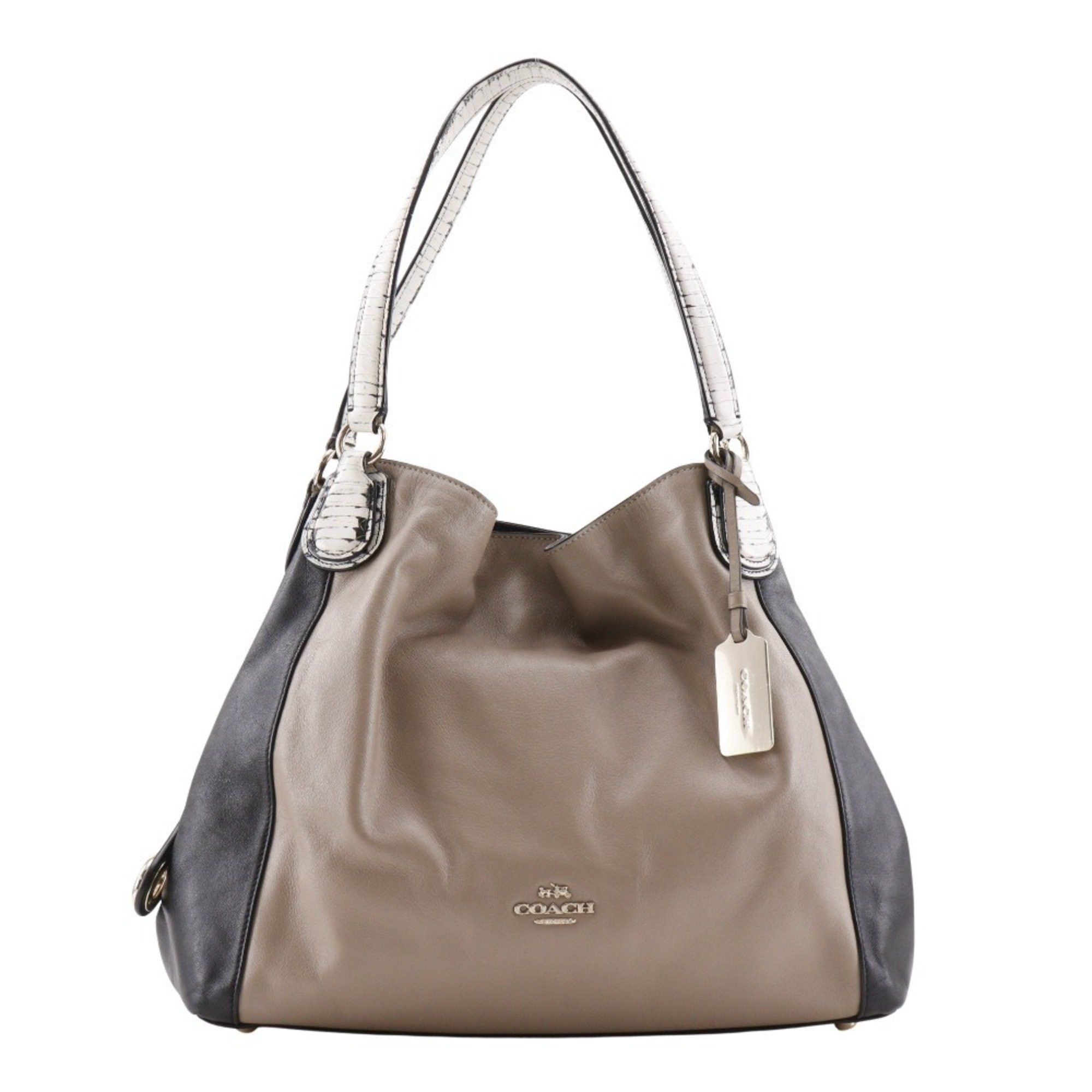 Coach Coach Tote Bag Leather Beige/Black Women's T131825672 Size ONE SIZE - 1 Thumbnail