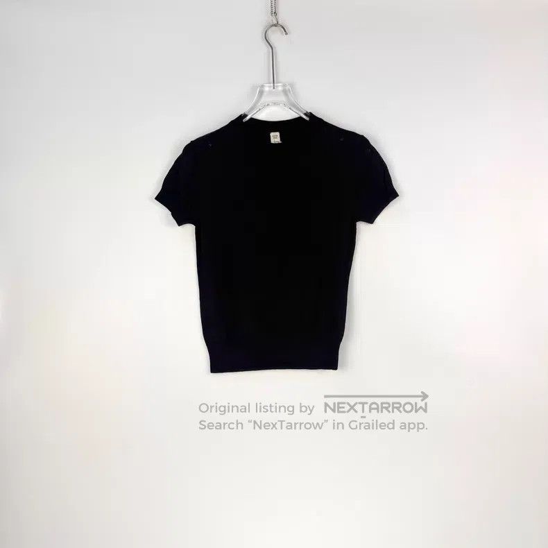 Hermes Hermes Black lace pattern short sleeve knit top Size XS / US 0-2 / IT 36-38 - 3 Thumbnail