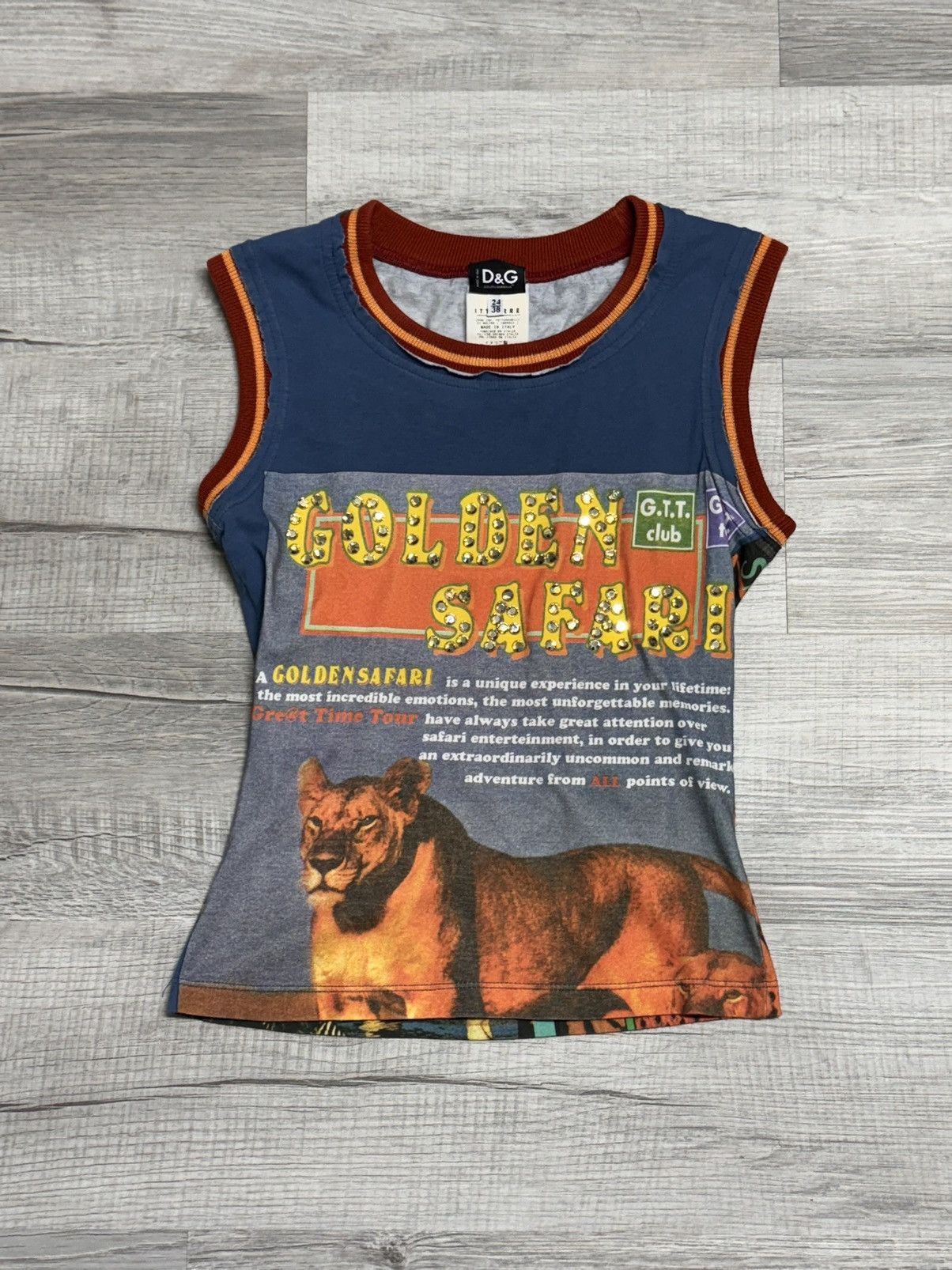 Dolce & Gabbana Golden Safari Tank Top