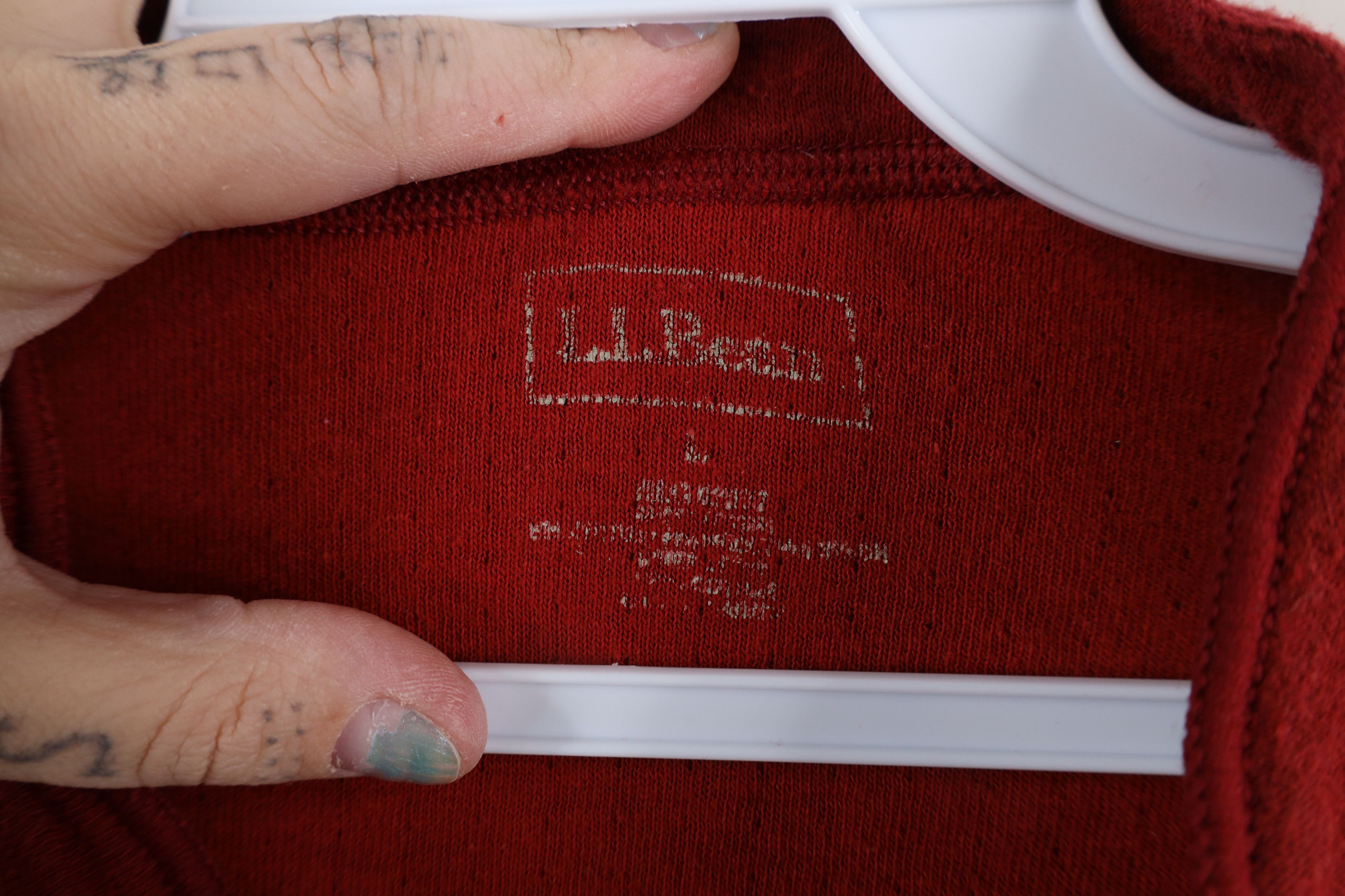 L.L. Bean × Vintage Vintage 90s LL Bean Blend Rivers Driver Henley T-Shirt Red Size US L / EU 52-54 / 3 - 4 Thumbnail