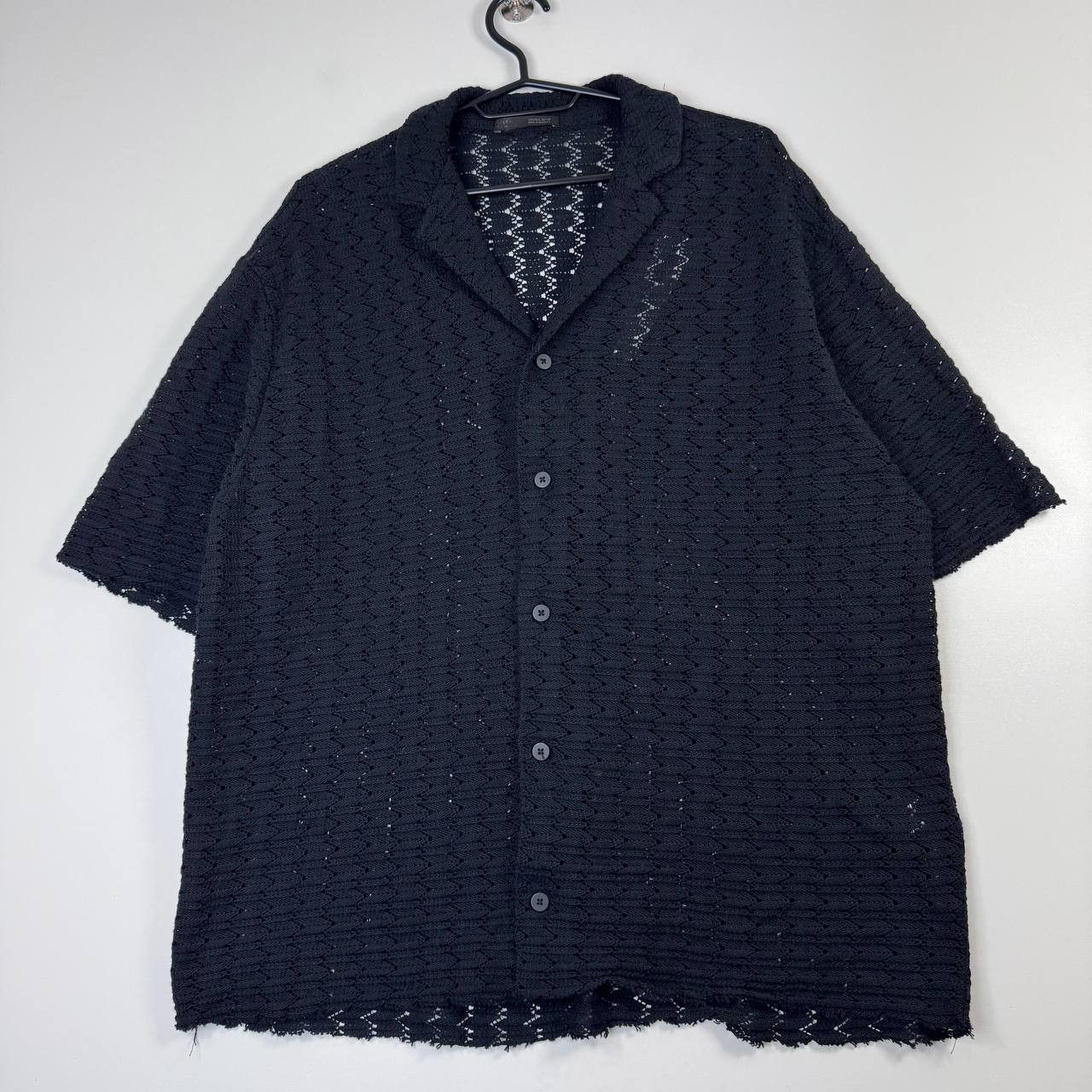 Zara Zara Knit Short Sleeve Shirt Navy Open Knit Mens Size L Size US L / EU 52-54 / 3 - 1 Thumbnail