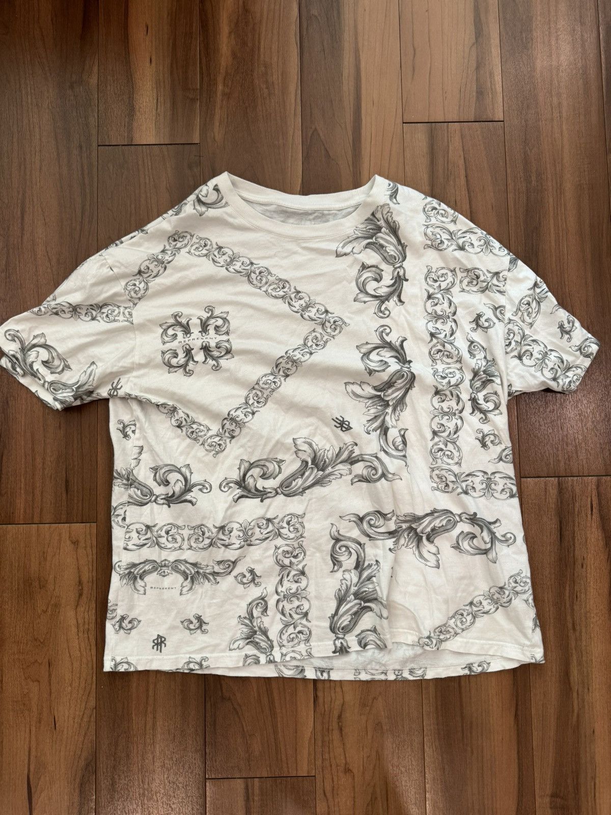 image of Represent Clo Represent Sample Paisley T Shirt in White, Men's (Size Large)