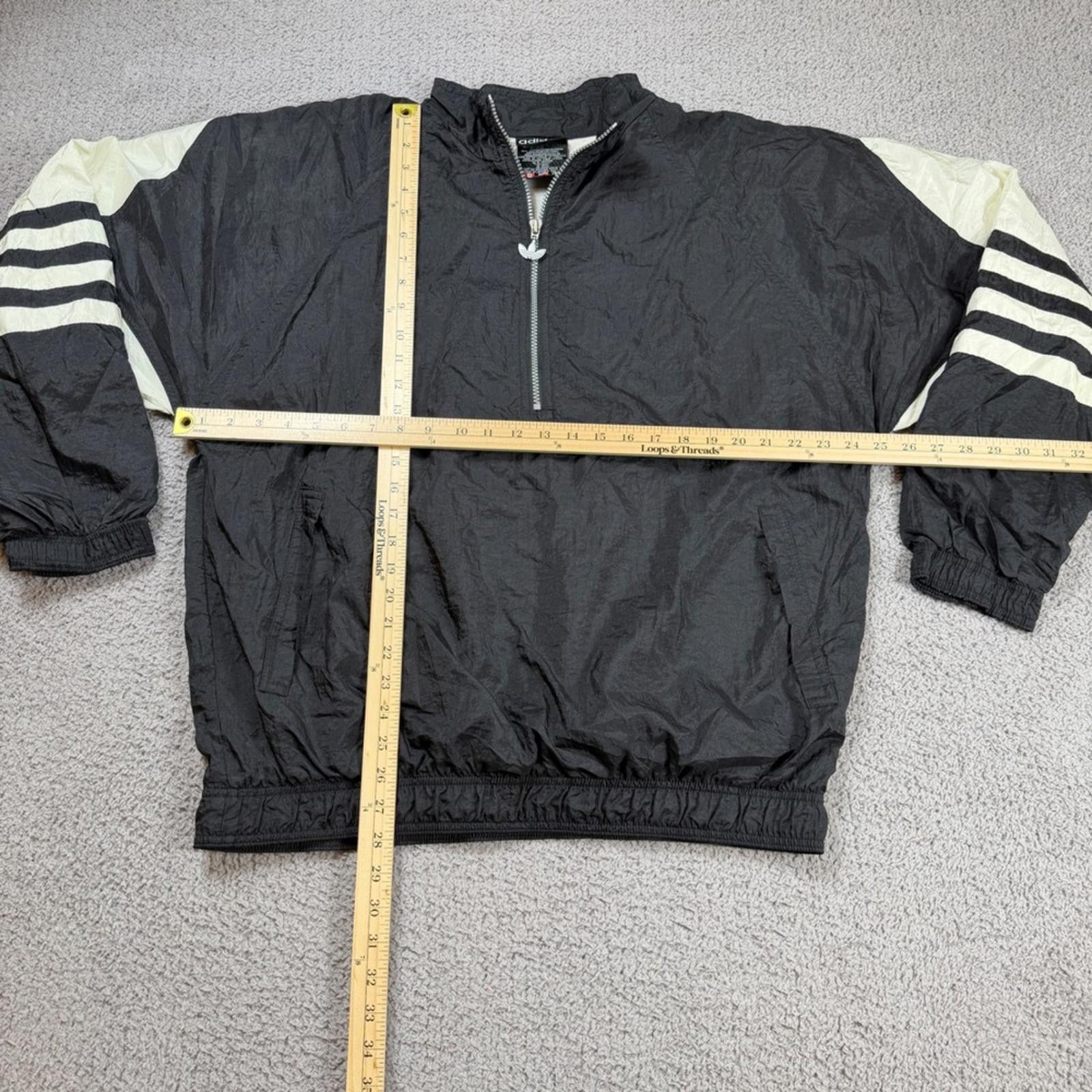 Adidas Vintage 90s Adidas Quarter Zip Windbreaker Jacket Mens L Size US L / EU 52-54 / 3 - 2 Thumbnail