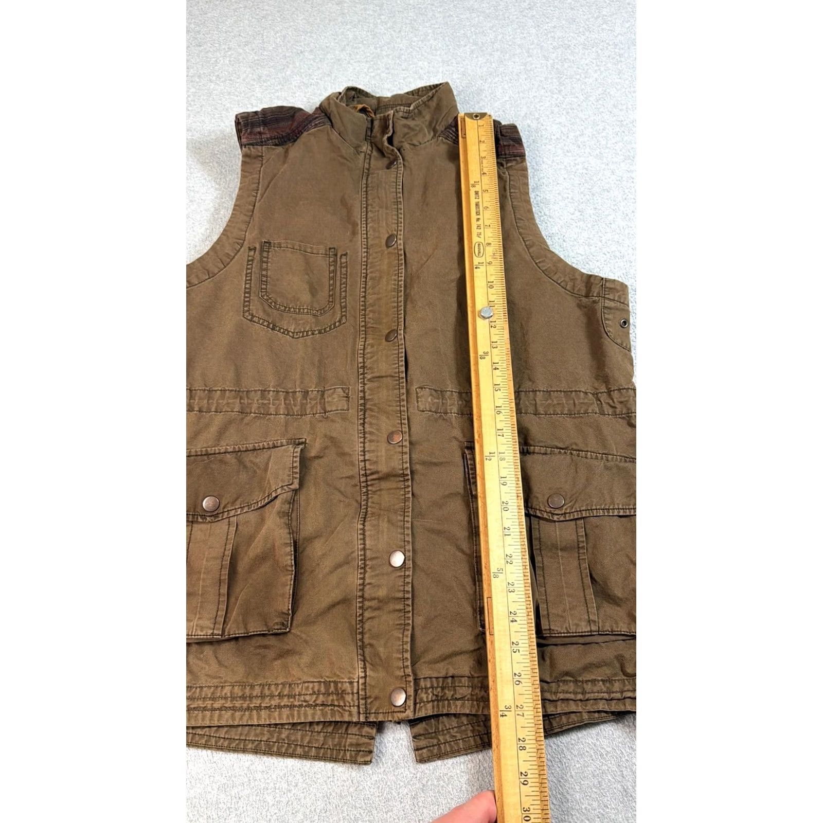 Roots Roots Vest Mens XL Brown Canvas Field Utility Hunting Outdoor Hiking Safari Camp Vest Size US XL / EU 56 / 4 - 5 Thumbnail
