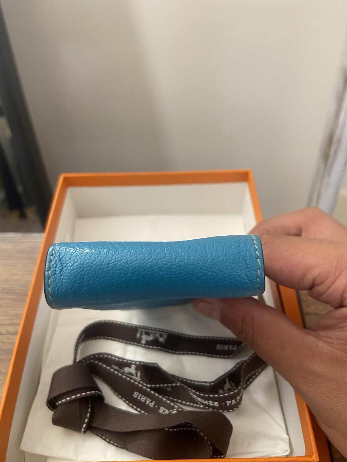 Hermes Hermes Vespa cerulean blue leather cigarette case, strap/box Size ONE SIZE - 6 Thumbnail