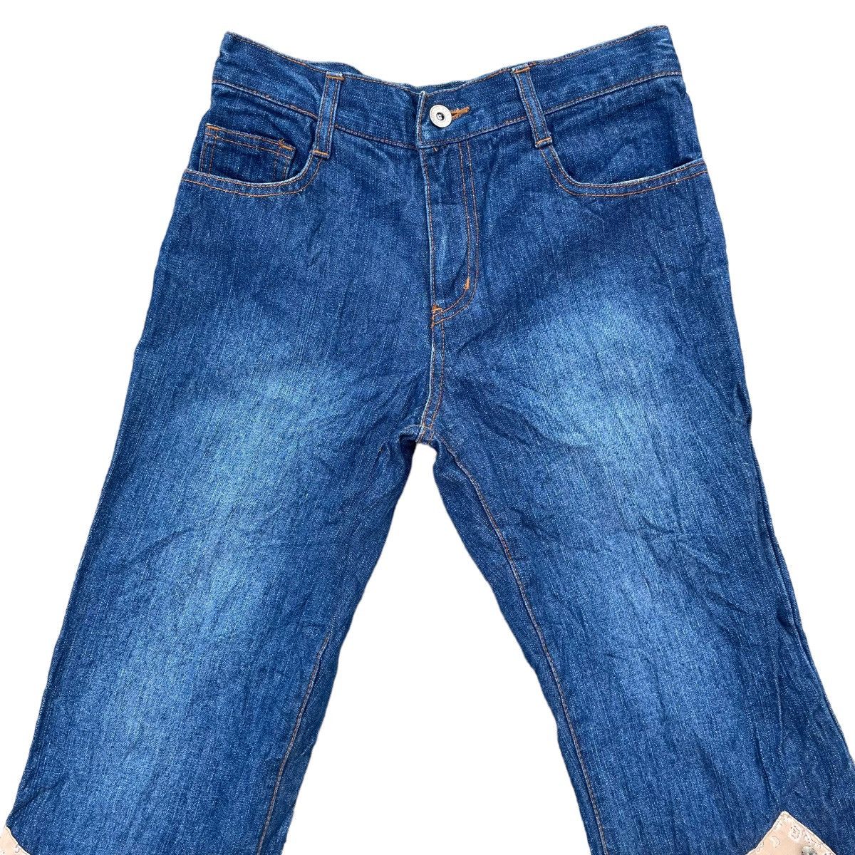 Kapital 🇯🇵 FTS PATCHWORK FLARE DENIM PANTS Size 28" / US 6 / IT 42 - 3 Thumbnail