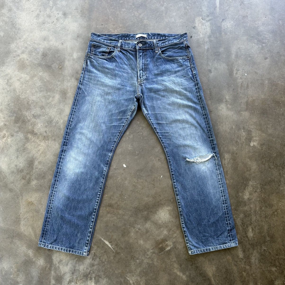 Japanese Brand Vintage Japanese Distressed Faded Denim Jean Pant W37 Size US 37 - 1 Thumbnail