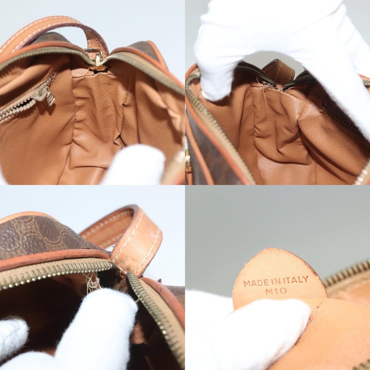Celine CELINE Macadam Canvas Shoulder Bag Pvc Leather Brown Gold Size ONE SIZE - 12 Thumbnail