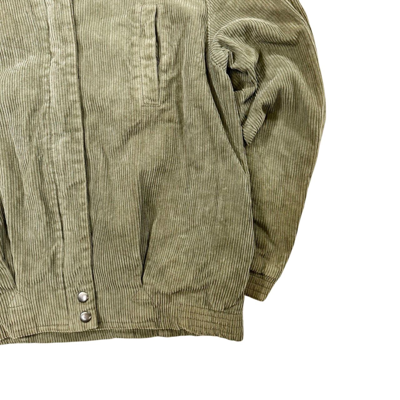 Vintage Vintage 90s Green Corduroy Zip Up Light Jacket Size US S / EU 44-46 / 1 - 3 Thumbnail
