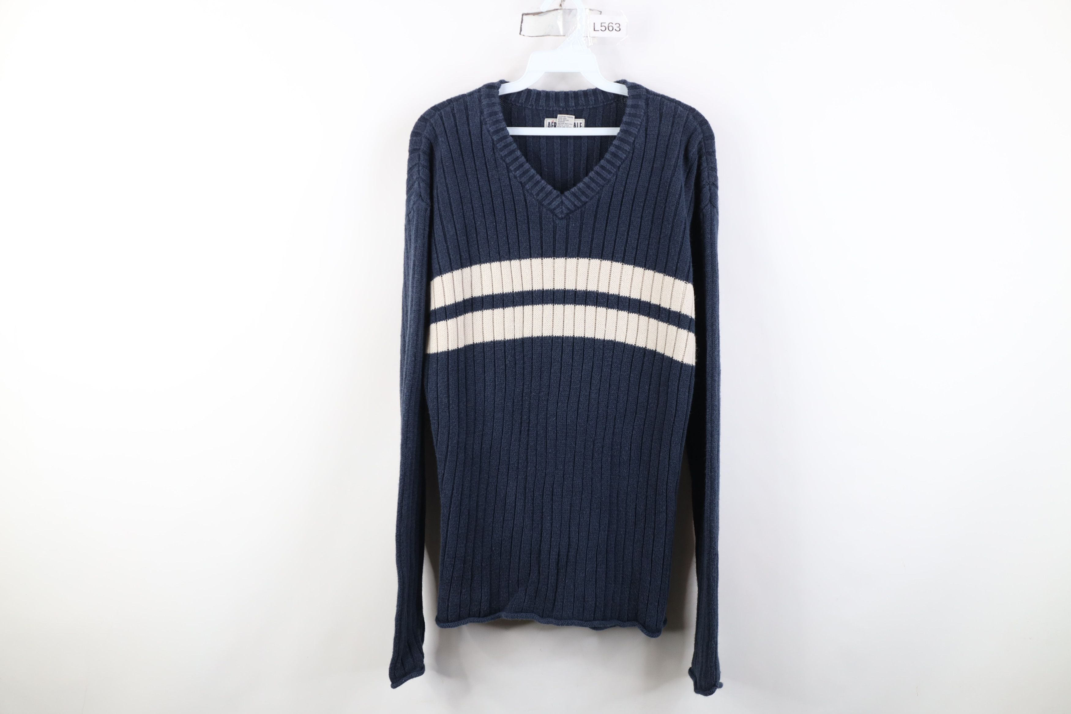 Aeropostale Vintage 90s Y2K Aeropostale Ribbed Marled Knit Sweater Blue Size US L / EU 52-54 / 3 - 1 Thumbnail