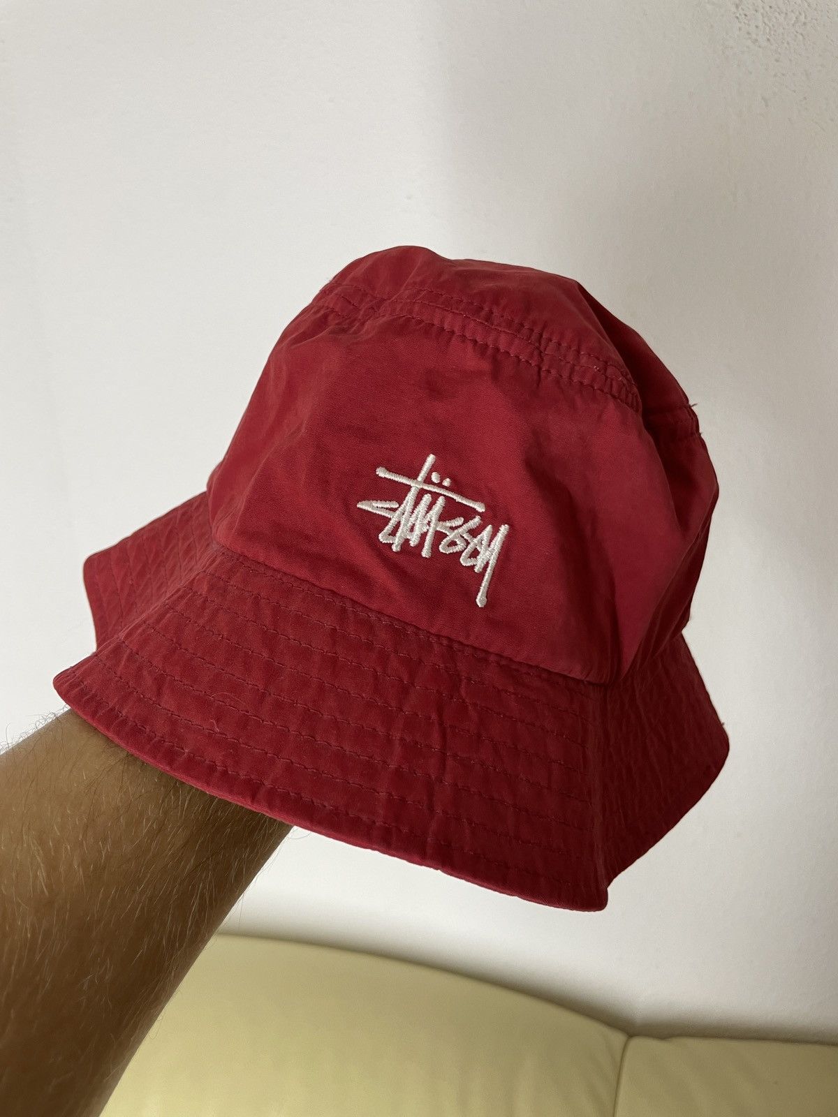 Stussy Stussy Red Nylon Bucket Hat Cap panama Size ONE SIZE - 4 Thumbnail