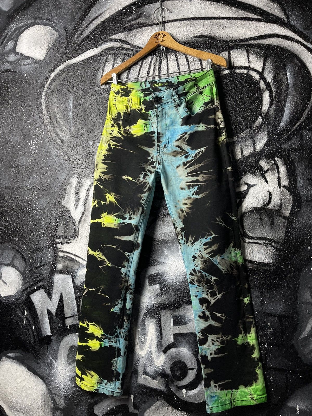 Jaded London Jaded London Tie-Dye Blue/Green Boyfriend Fit Women’s Jeans Size 26" / US 2 / IT 38 - 1 Thumbnail