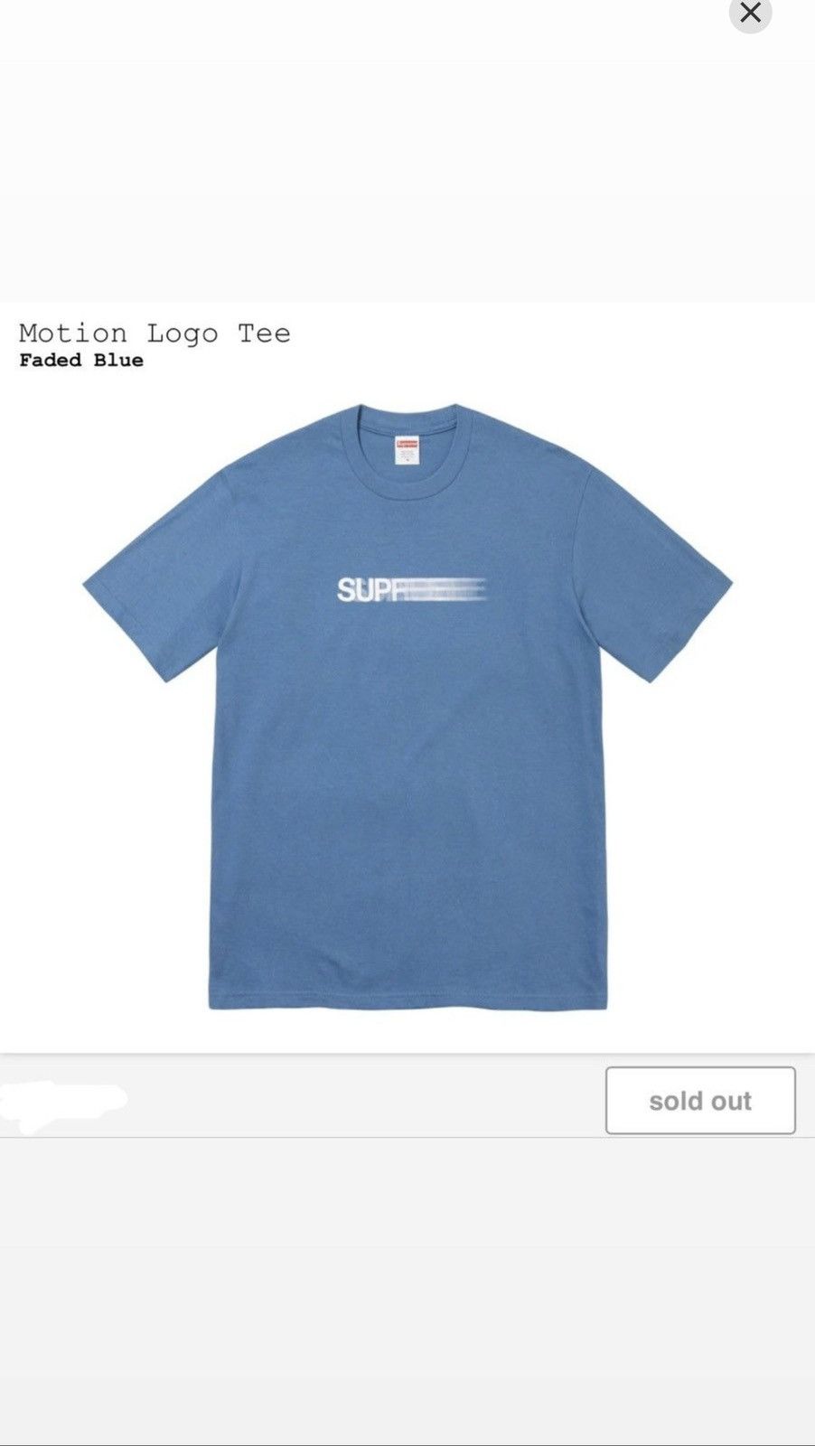Supreme Supreme Motion Tee Medium Blue Size US M / EU 48-50 / 2 - 5 Thumbnail