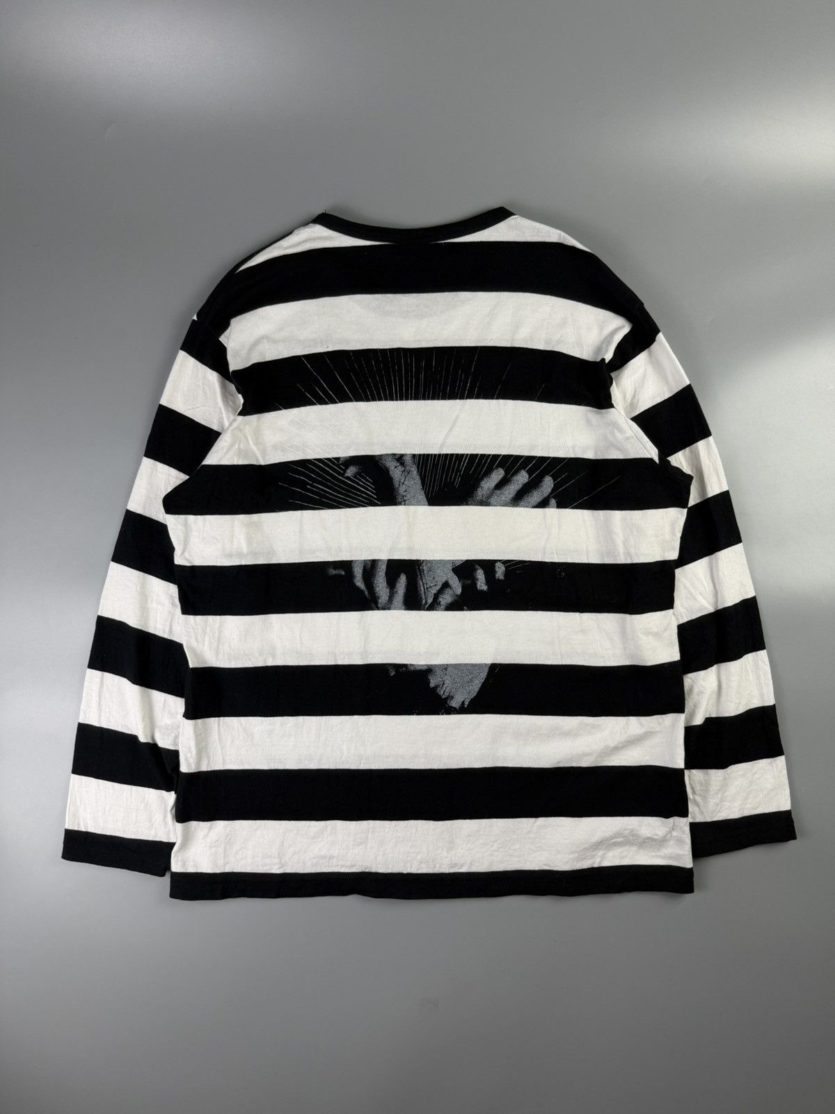 Yohji Yamamoto Yohji Yamamoto - S/S22 - Printed Striped Longsleeve T-Shirt Size US M / EU 48-50 / 2 - 1 Thumbnail