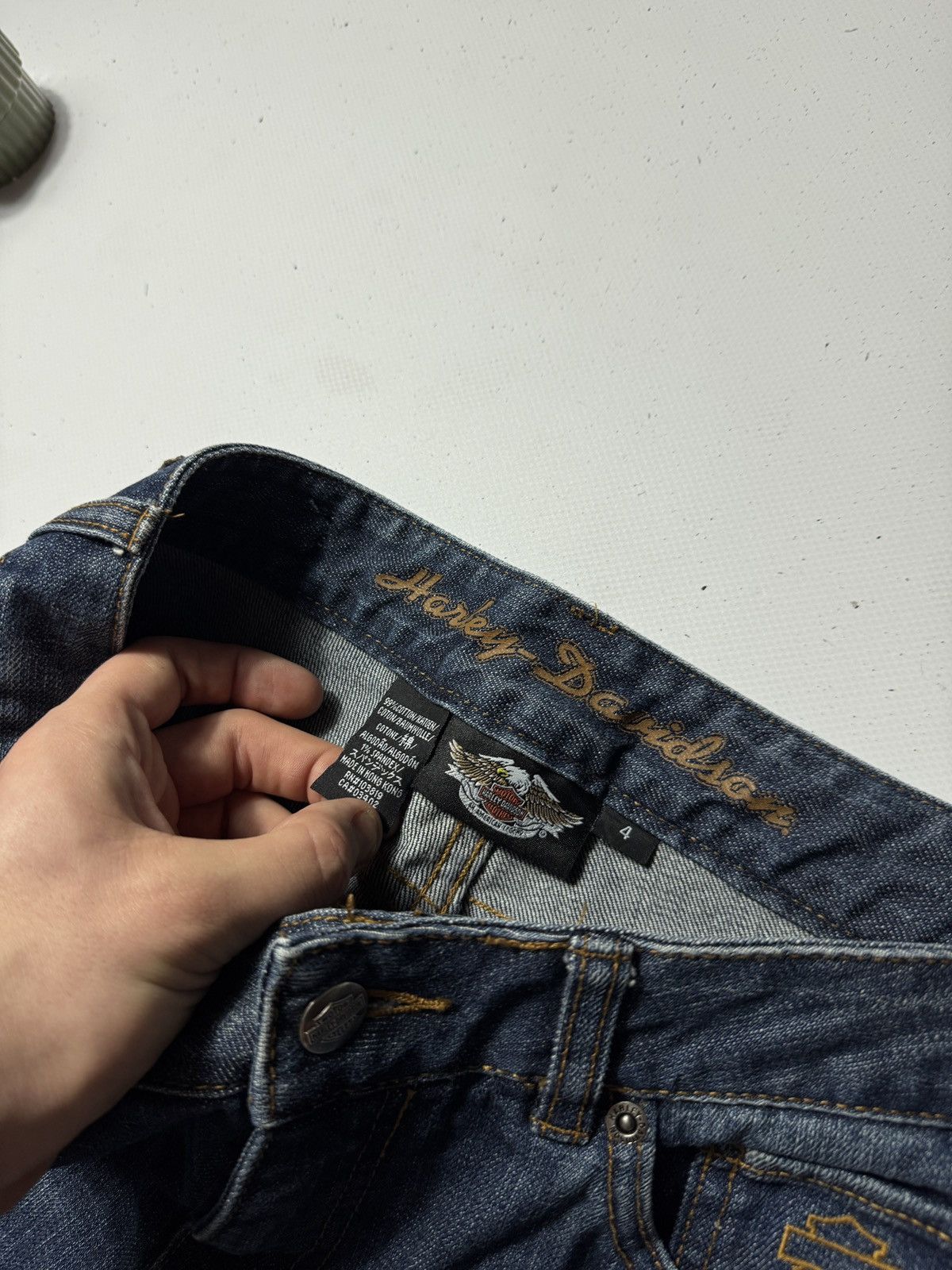 Harley Davidson Harley-Davidson Women’s Bootcut Jeans – Vintage Biker Size US 34 / EU 50 - 4 Thumbnail