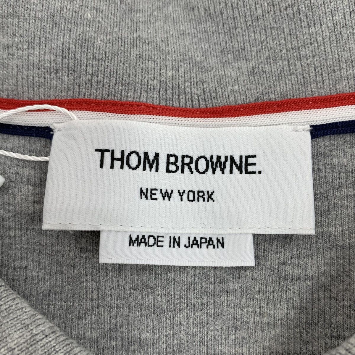 Thom Browne THOM BROWNE Gray Striped Cotton Short Sleeve Polo Shirt Size US L / EU 52-54 / 3 - 6 Thumbnail