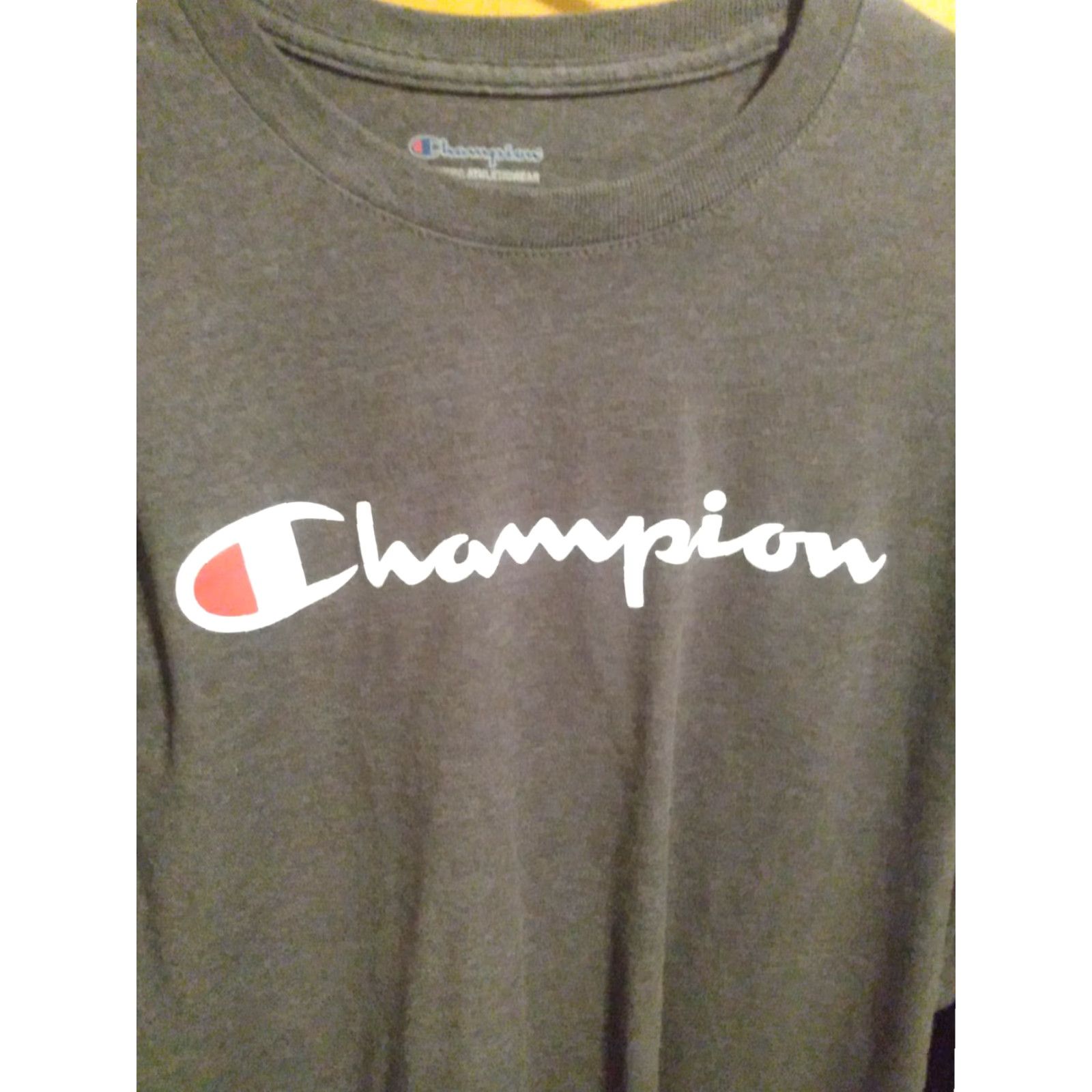 Champion Champion Long Sleeve T-Shirt Men M White Letters 60/40 19" x 27" Size US M / EU 48-50 / 2 - 2 Thumbnail