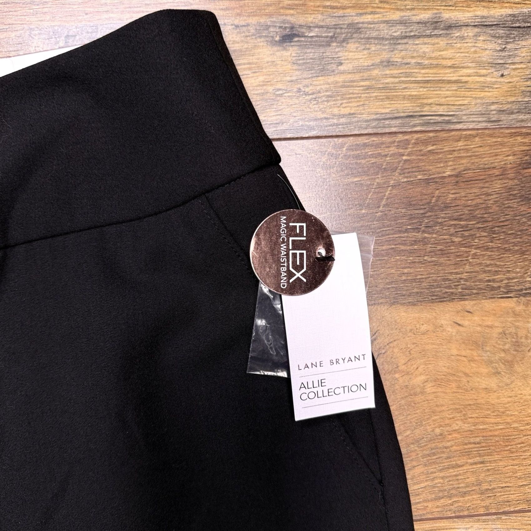 Vintage Lane Bryant Black Wide-Leg Pants Womens 26R High Rise Stretch Dress Pants Workwear Size 26" / US 2 / IT 38 - 4 Thumbnail