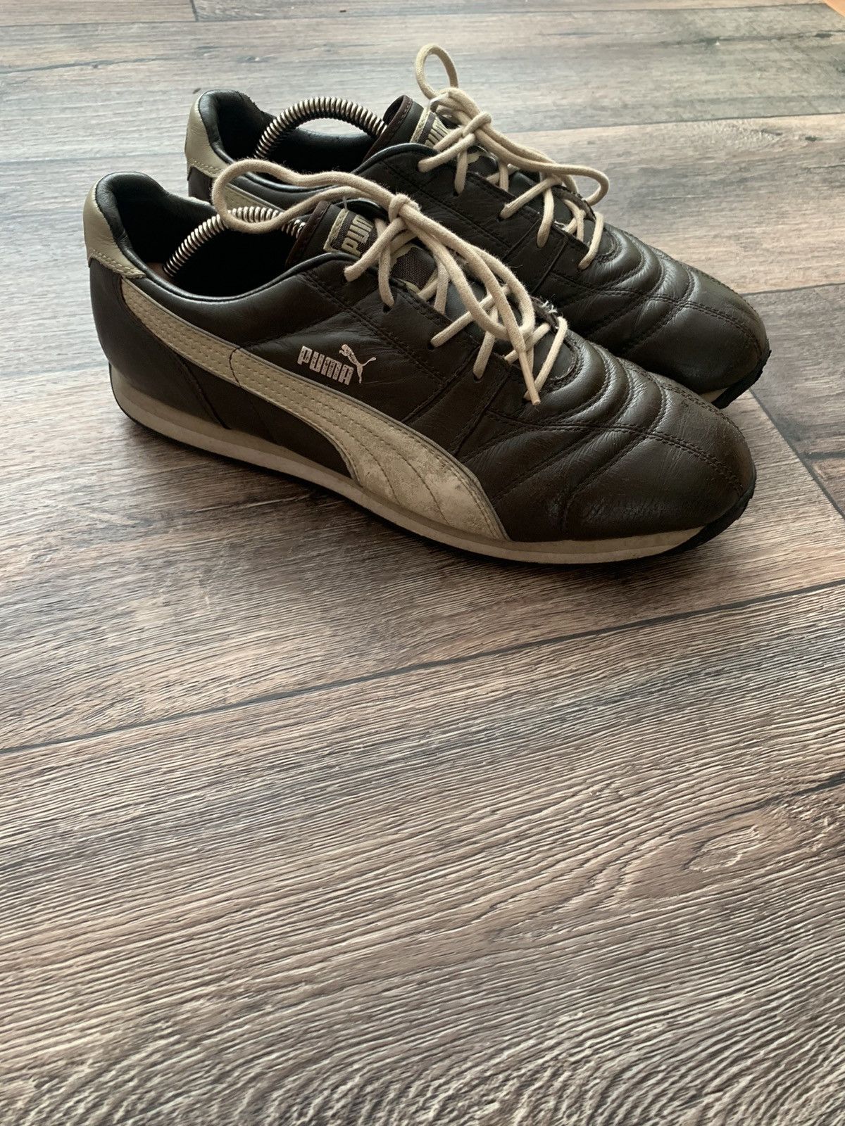 Puma × Vintage Vintage 00’ Puma Brown Leather Sneakers Size US 10 / EU 43 - 4 Thumbnail