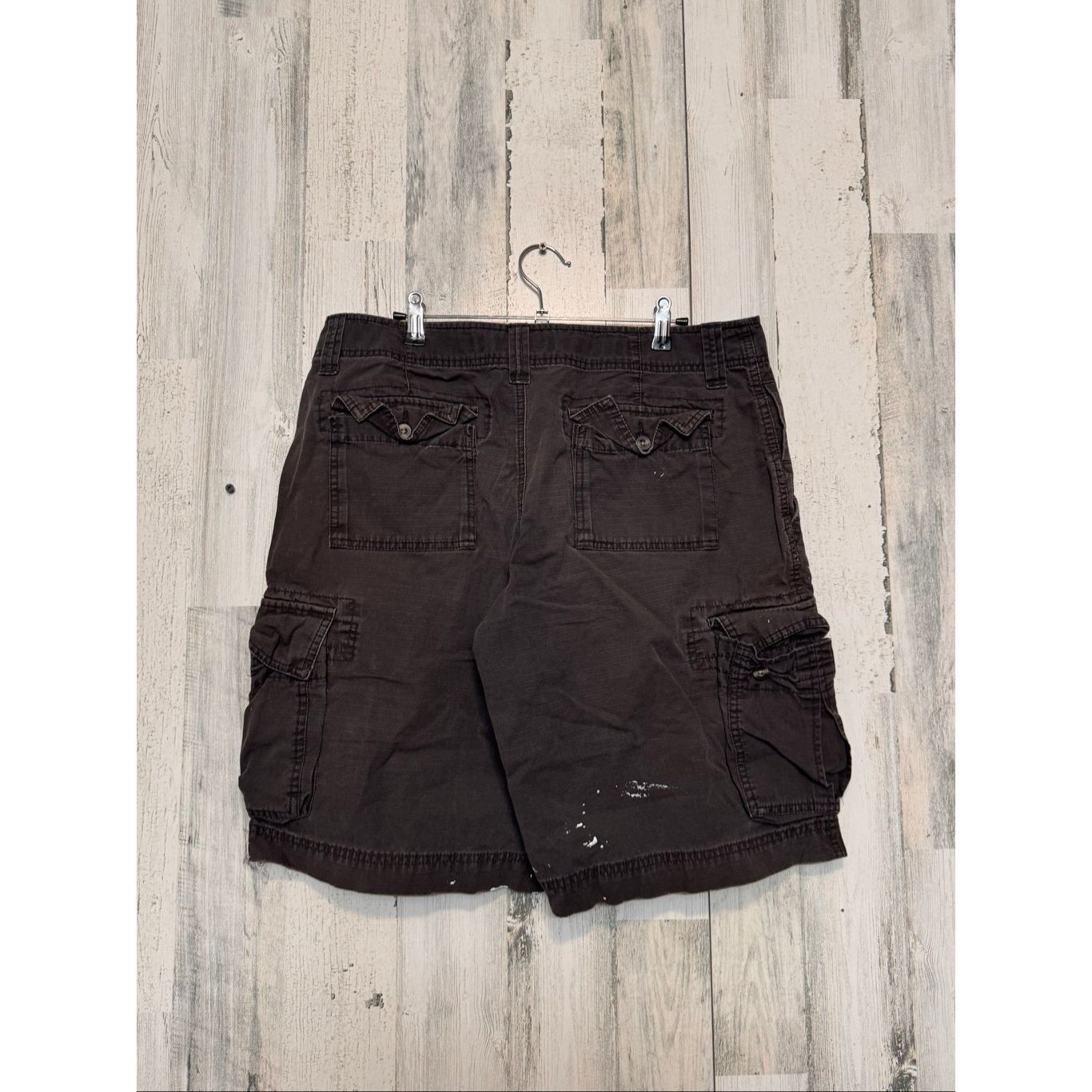 Mossimo Mossimo Supply Co Cargo Shorts Men’s 34 – Brown Workwear Paint Splatter Utility Pockets Size US 34 / EU 50 - 6 Thumbnail