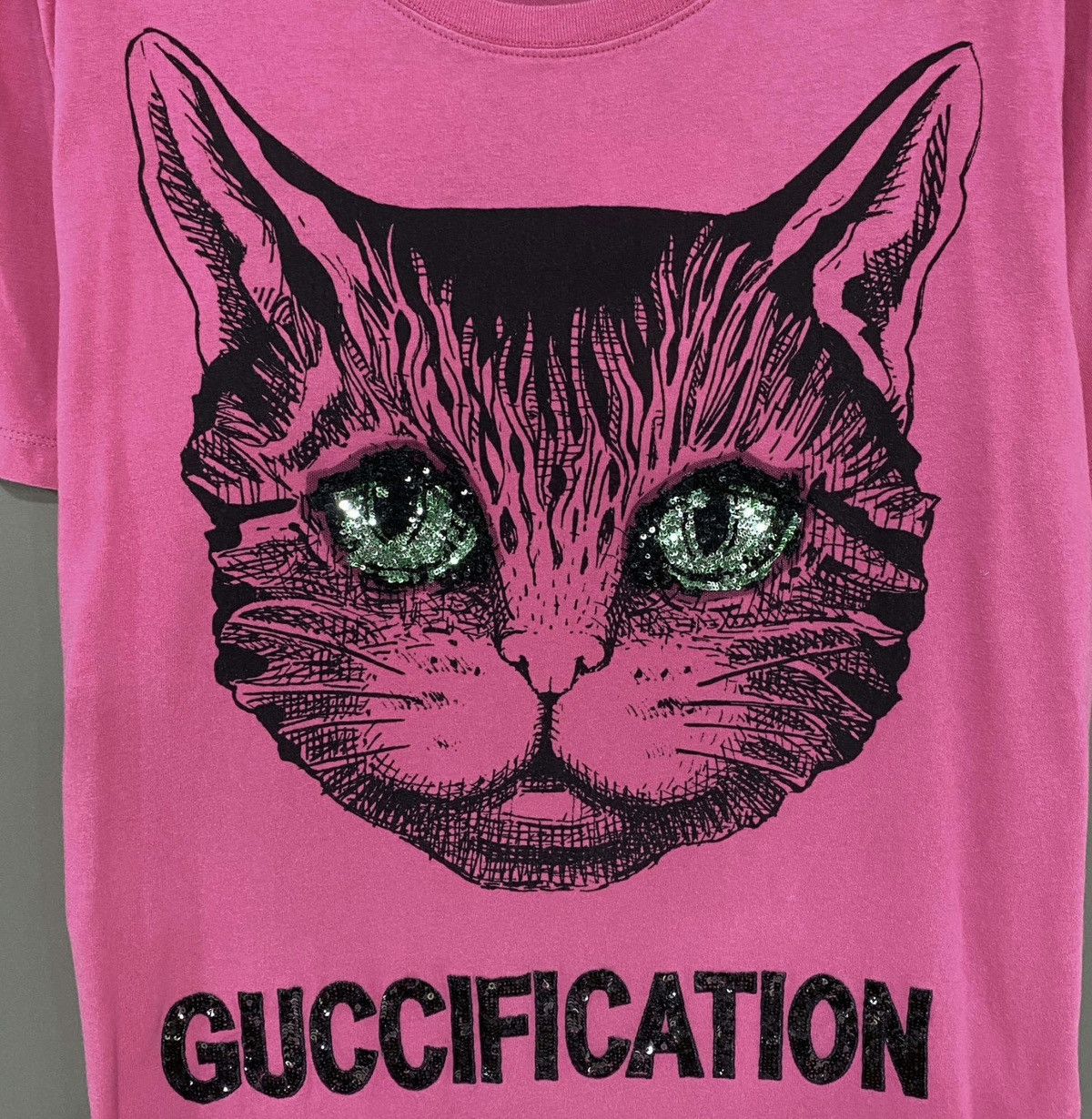 Gucci Pink kitten short-sleeved shirt GUCCI Size S / US 4 / IT 40 - 4 Thumbnail