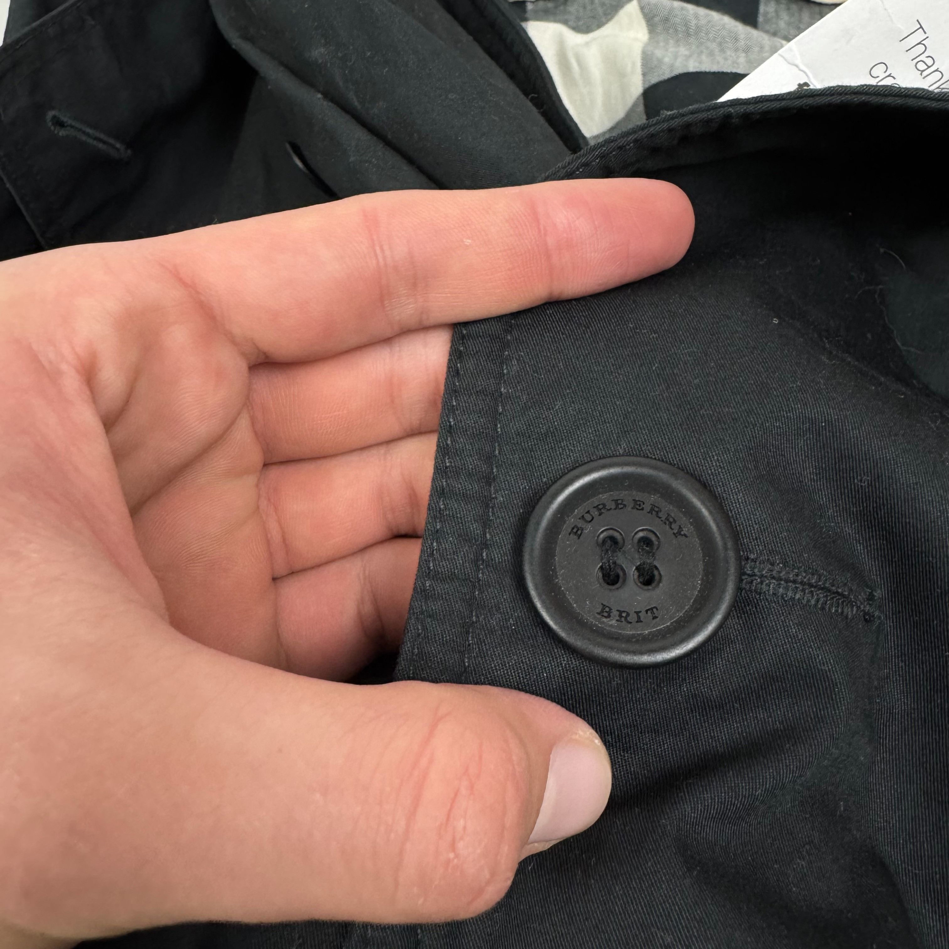 Burberry Burberry Brit Black Cotton Label Trench Coat Large Size L / US 10 / IT 46 - 5 Thumbnail