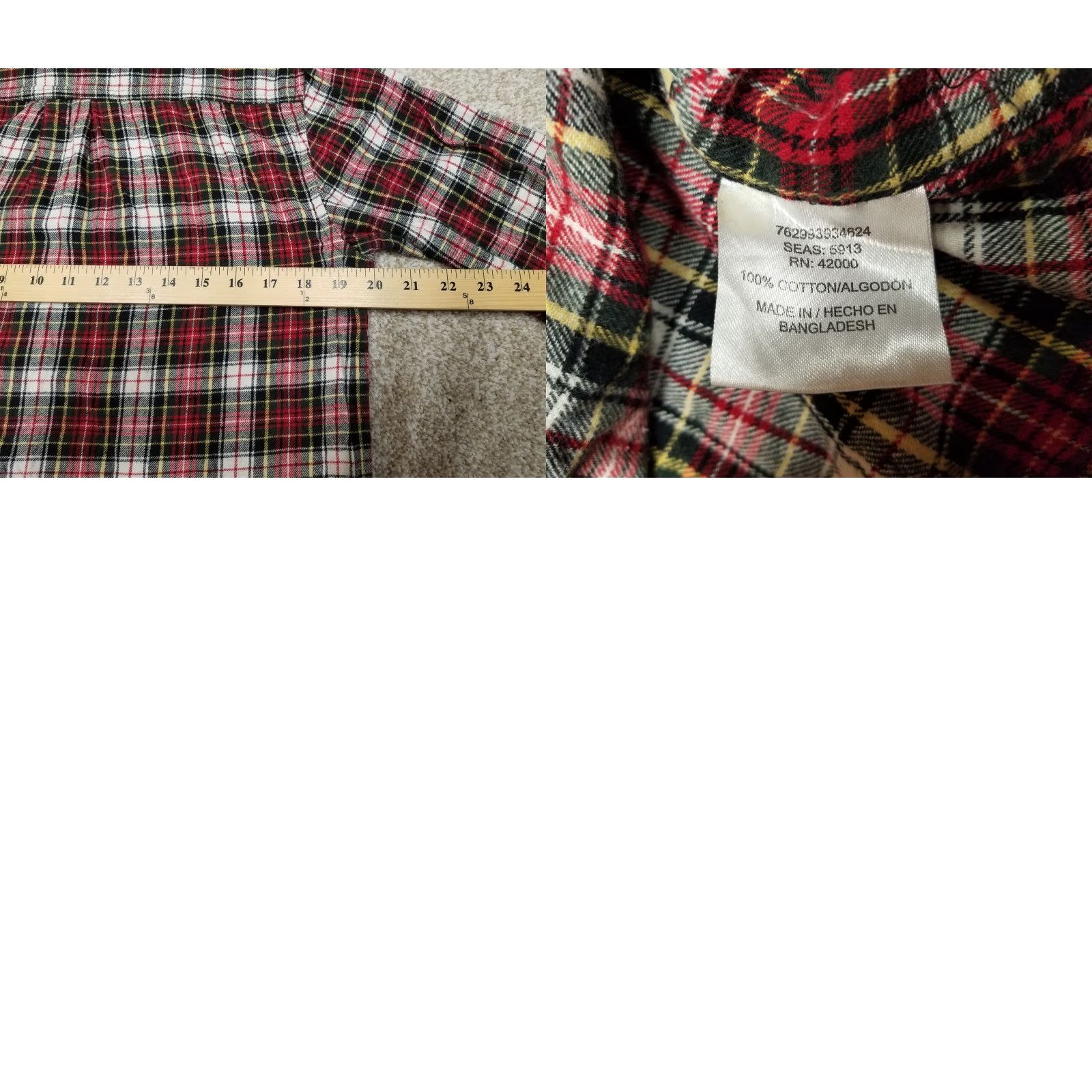 Basic Editions Basic Editions Flannel Shirt Mens Small Red Black Plaid 100% Cotton Long Sleeve Size US S / EU 44-46 / 1 - 8 Thumbnail
