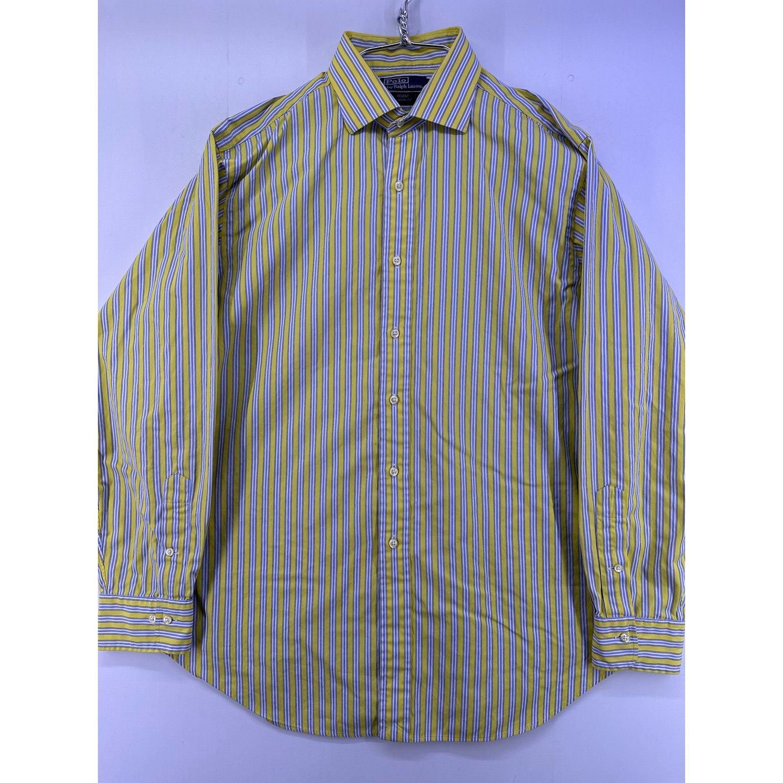 Polo Ralph Lauren Polo Ralph Lauren Yellow Blue Striped Shirt Size 17/34 Size US XL / EU 56 / 4 - 2 Thumbnail