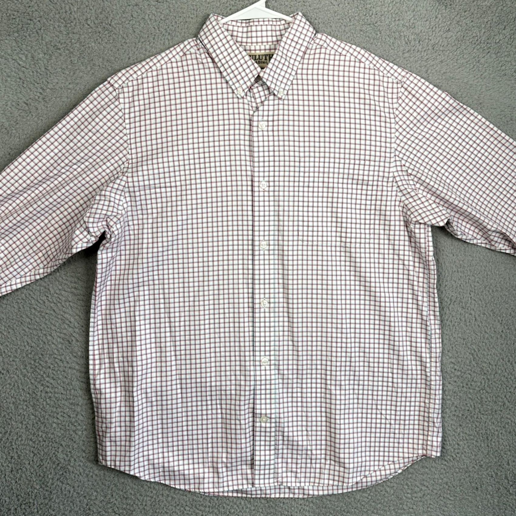 Duluth Trading Company Duluth Trading Co Shirt Mens L Red Blue Button Down Check Long Sleeve EUC Size US L / EU 52-54 / 3 - 3 Thumbnail