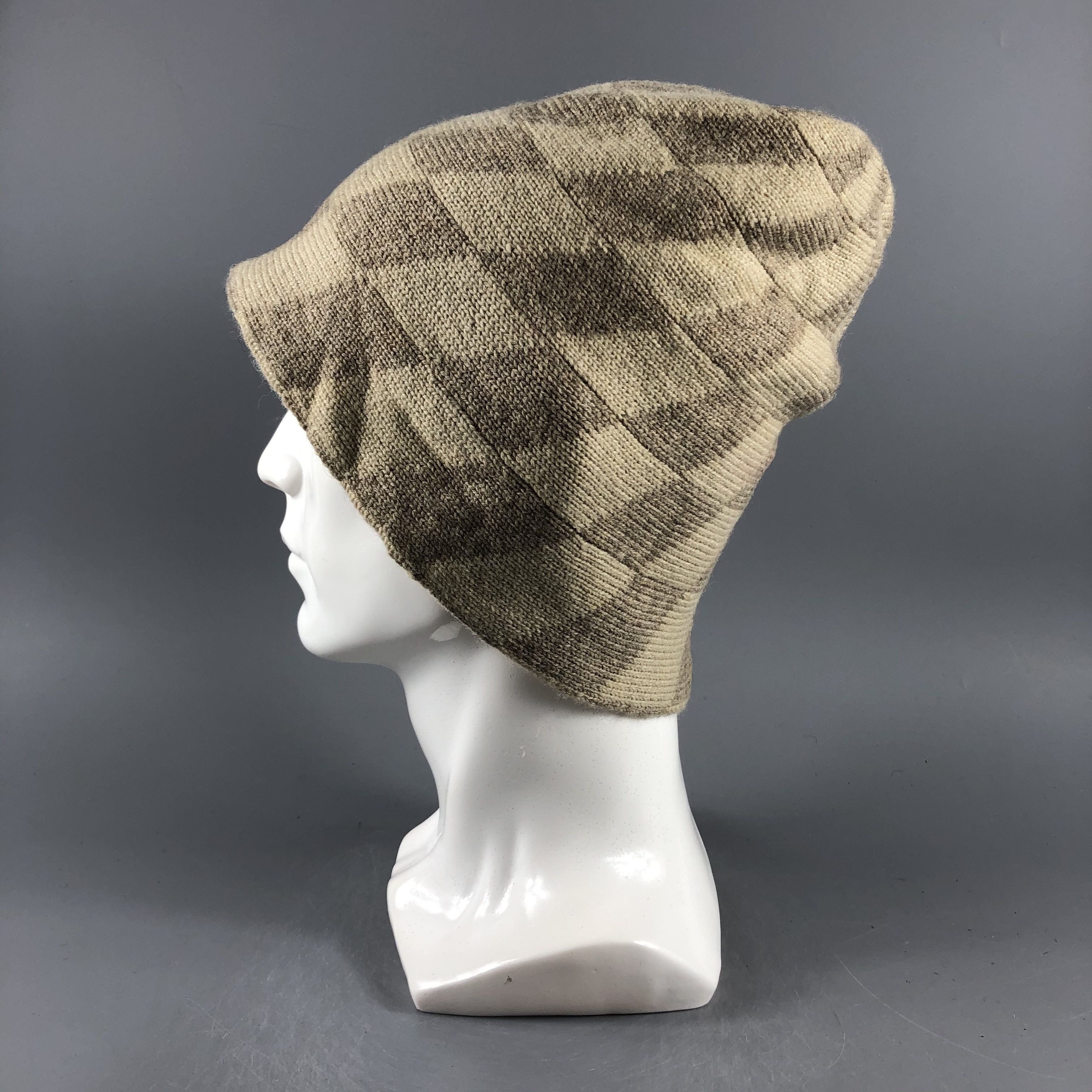 Japanese Brand × Vintage Unknown Checker Cuffless Beanie Snow Hat Snow Cap -D264 Size ONE SIZE - 1 Thumbnail