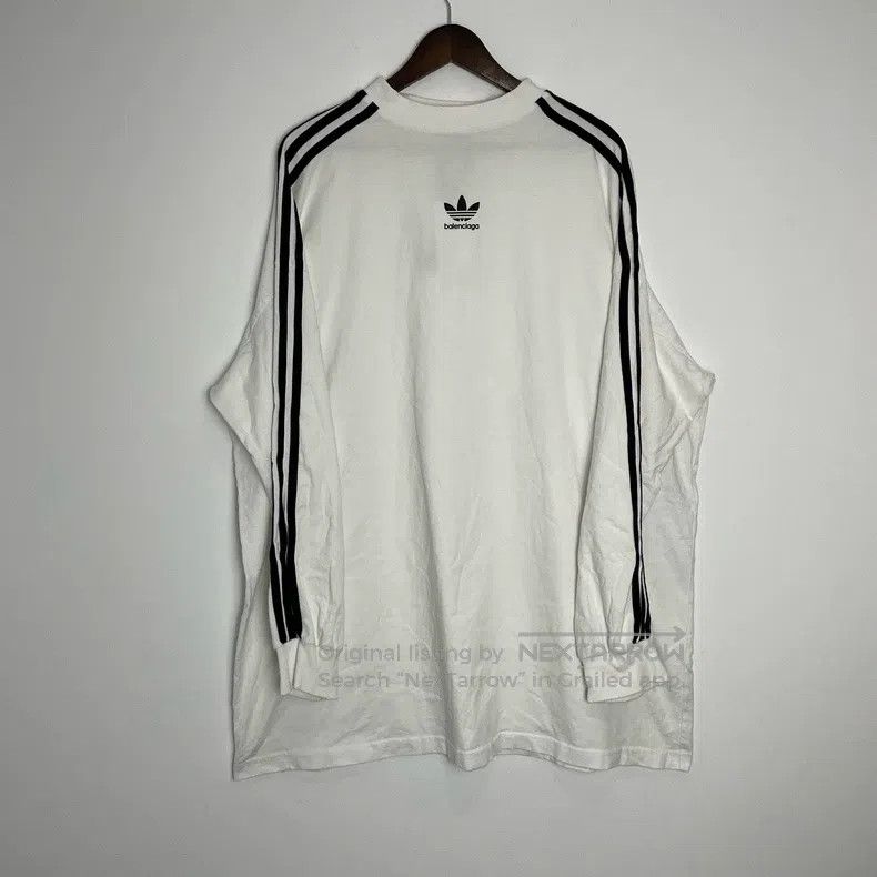 Balenciaga Balenciaga Striped Logo Print Long Sleeve Shirt Size US M / EU 48-50 / 2 - 1 Thumbnail