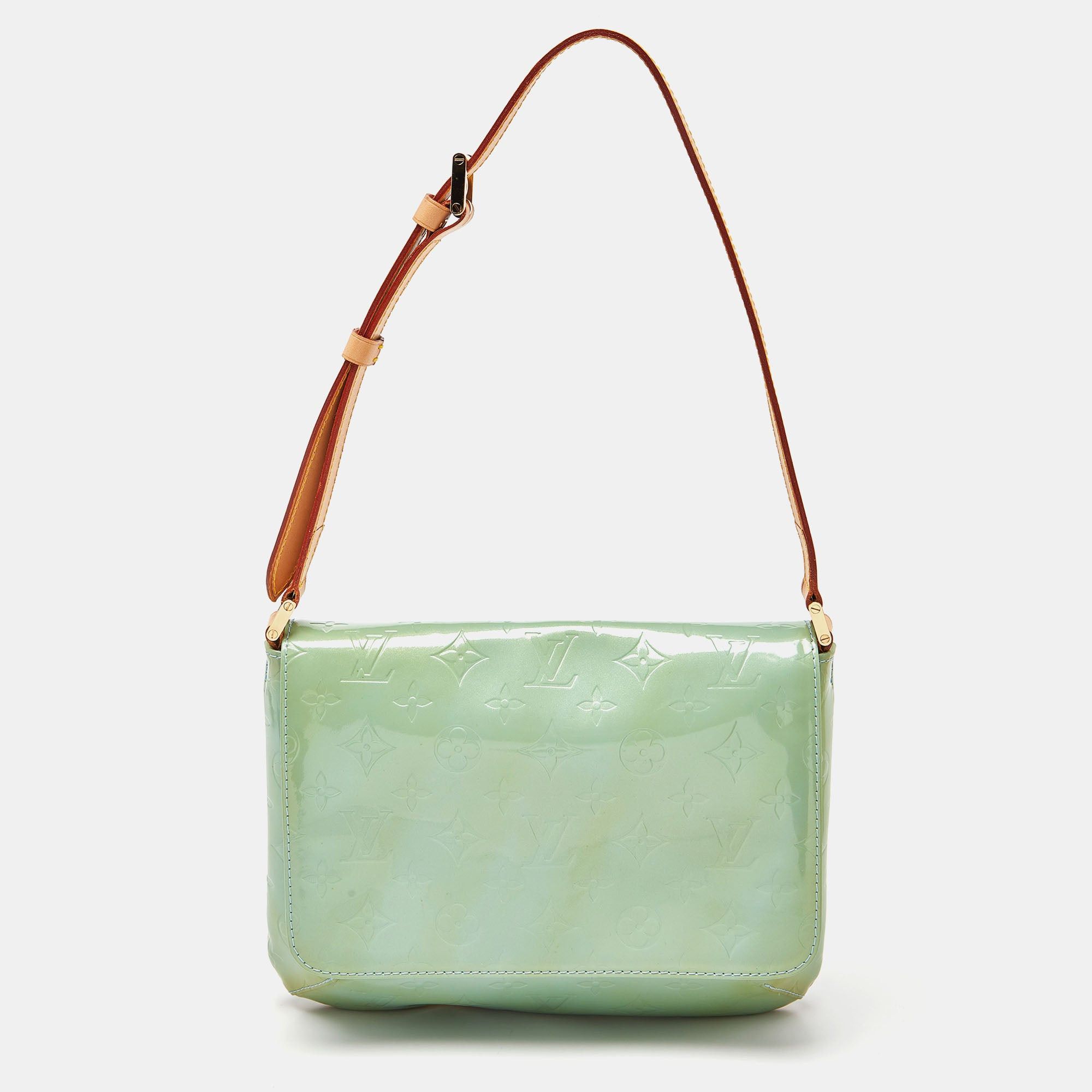 image of Louis Vuitton Baby Blue Monogram Vernis Thompson Street Bag, Women's