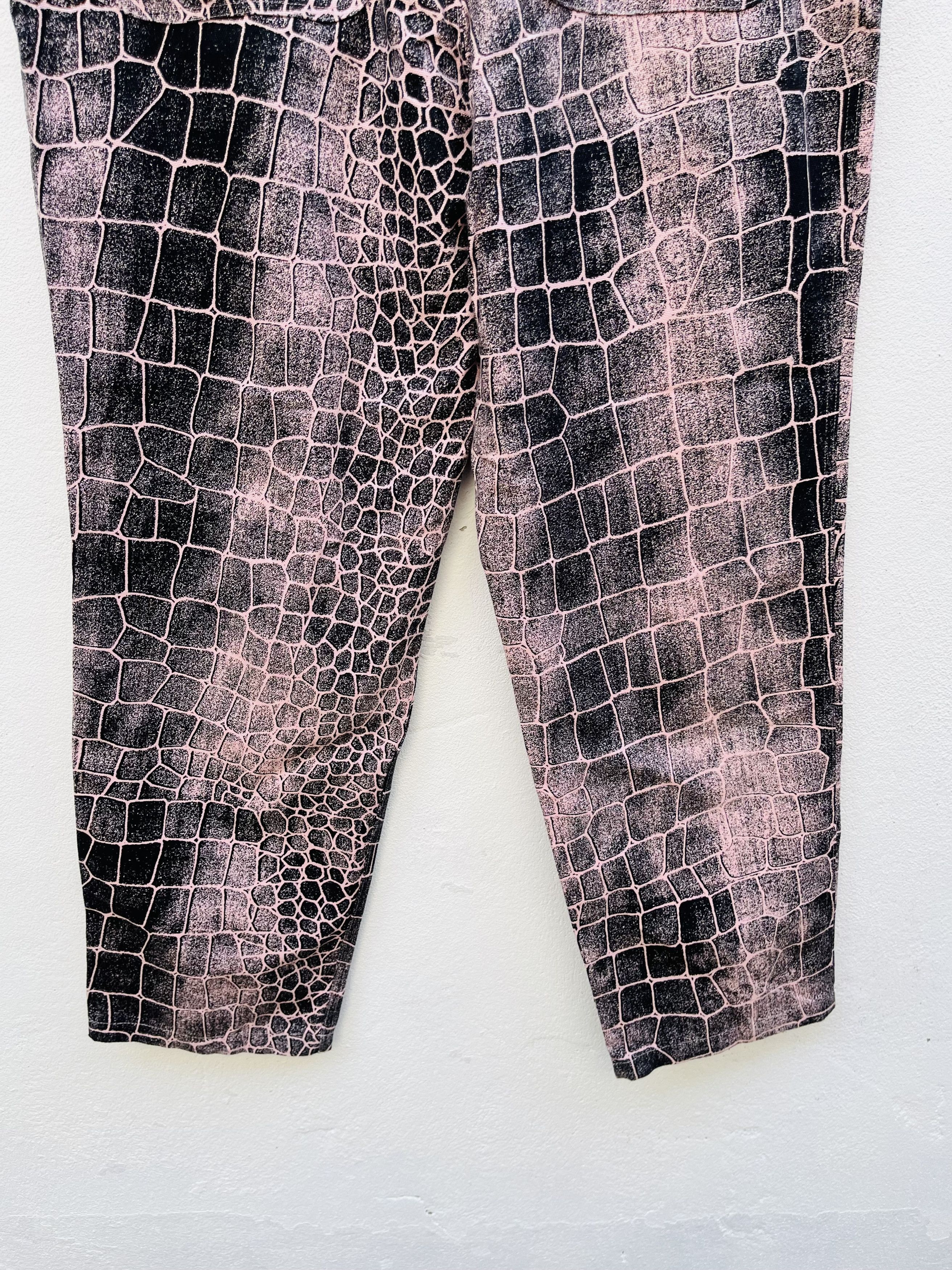 Japanese Brand Vintage SNS Snake Skin Design Hip Hop Fashion Style Size US 38 / EU 54 - 10 Thumbnail
