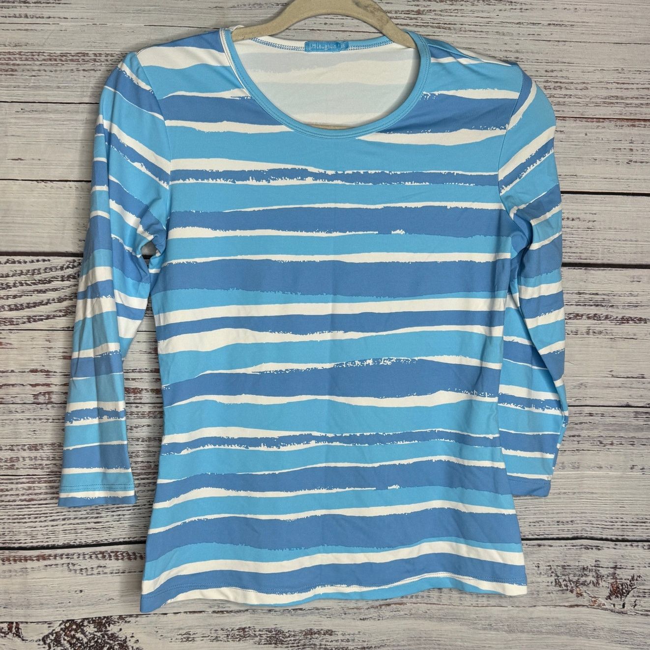J.McLaughlin J. McLaughlin Blue Stripe Women's Crew Neck Shirt XS Size XS / US 0-2 / IT 36-38 - 1 Thumbnail