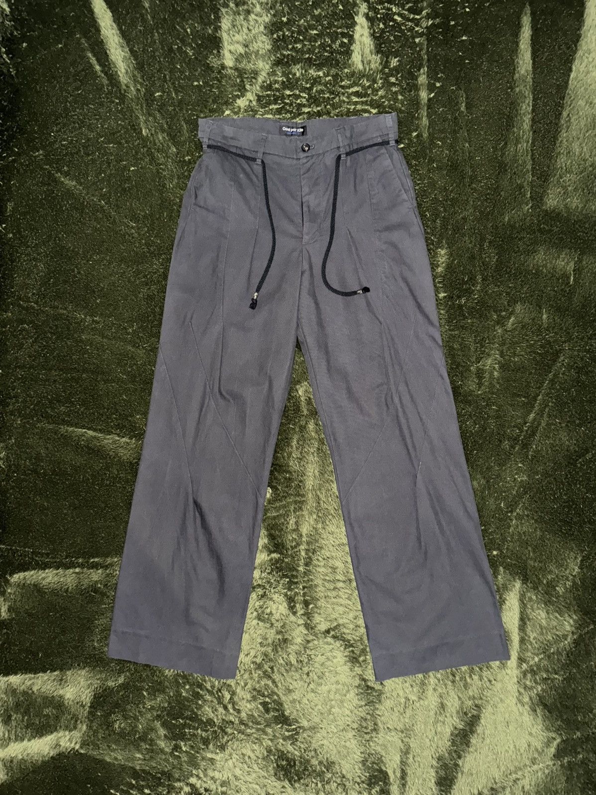 Japanese Brand [XL] Cost per Kilo Scrow Pin-Tuck Slacks – Washed Black Size US 34 / EU 50 - 1 Thumbnail