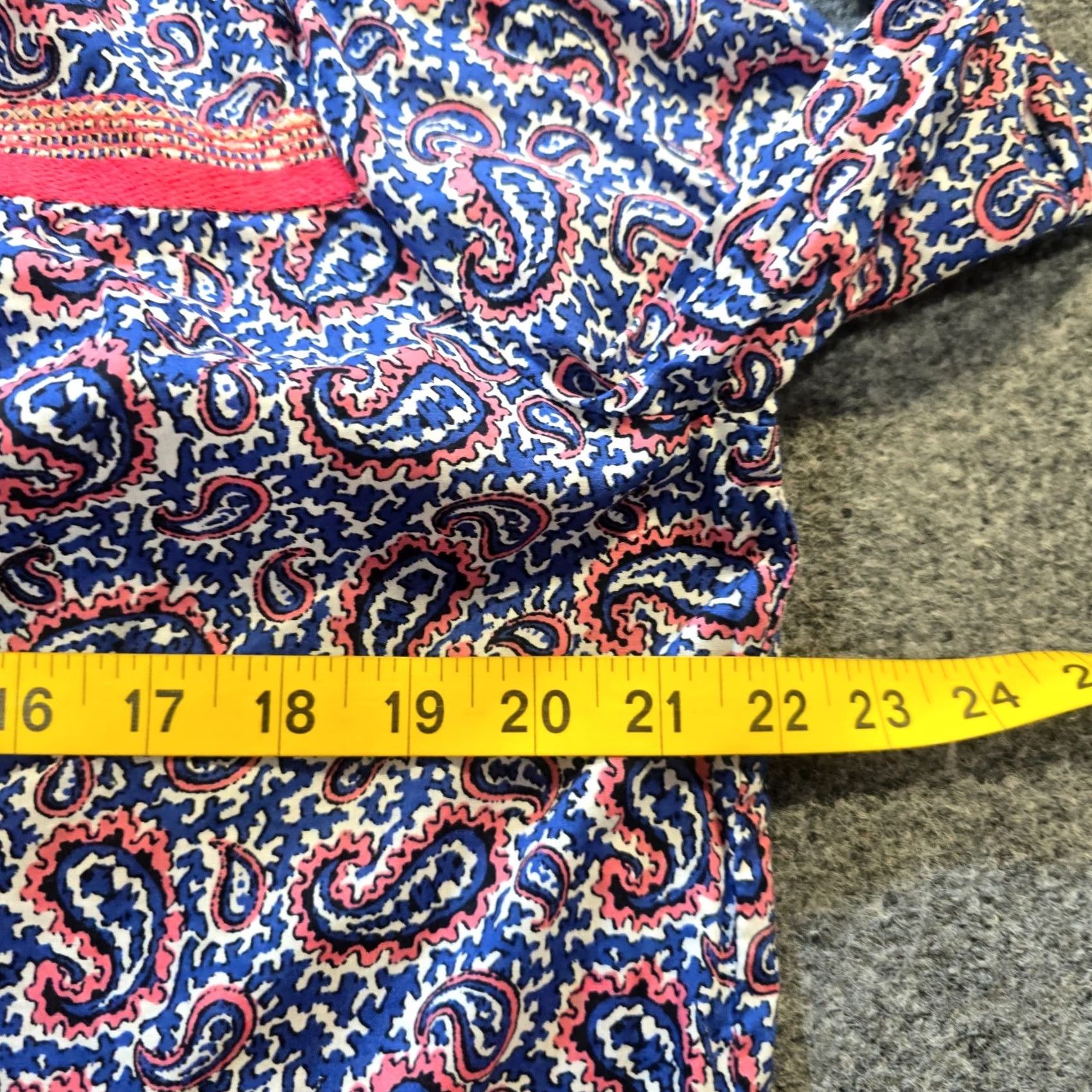 J.Crew J.CREW Blouse Womens Size 8 Long Sleeve Round Neck Paisley Floral Blue Pink Casual Popover Lightweight Spring Summer Regular Women Size M / US 6-8 / IT 42-44 - 5 Thumbnail