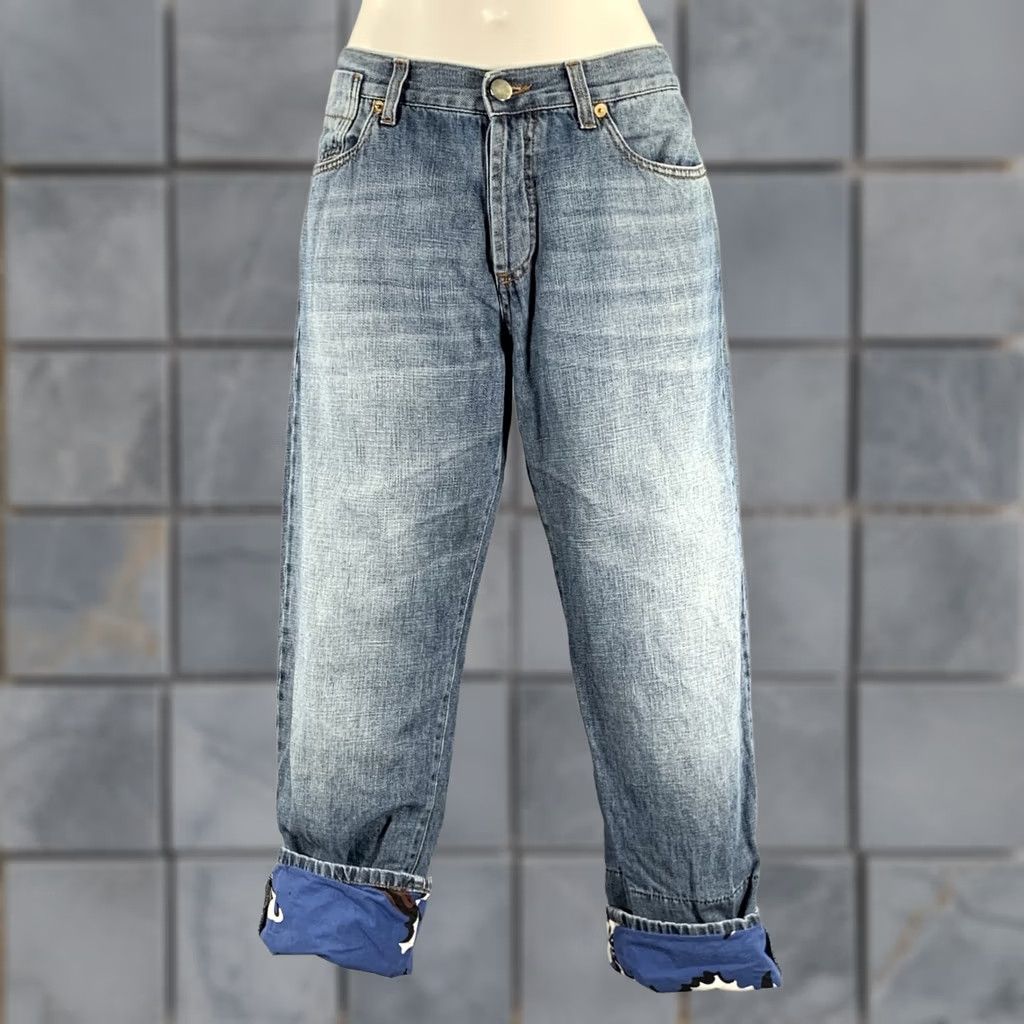 Marni MARNI Pants M Blue Brown Cotton Linen Capri Womens Size 32" / US 10 / IT 46 - 1 Thumbnail