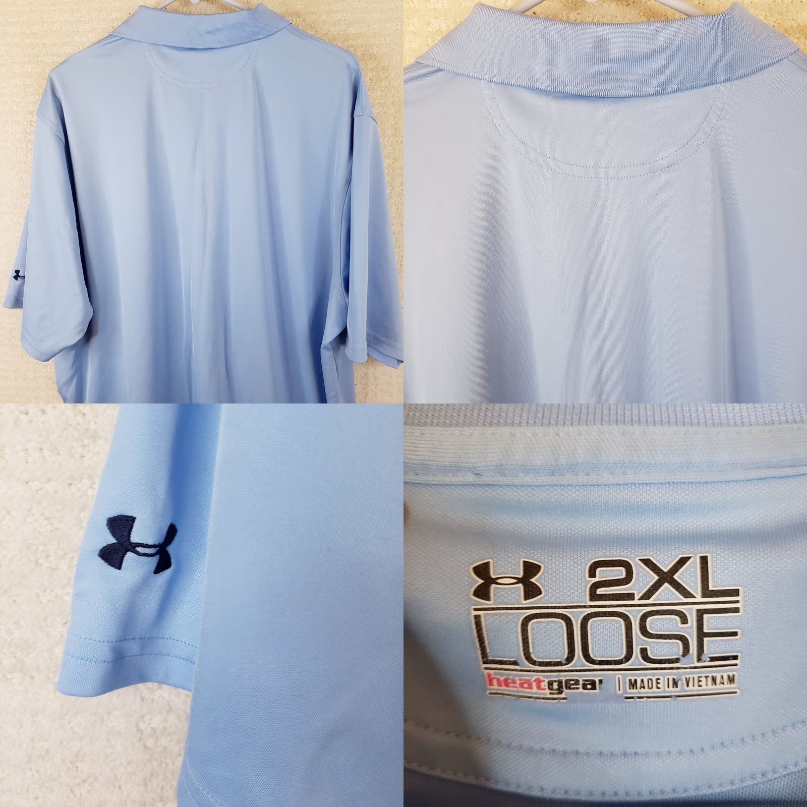 Under Armour Under armour Shirt Mens 2XL Blue Polo Loose Fit Stretch Performance Golden Bear Size US XXL / EU 58 / 5 - 8 Thumbnail