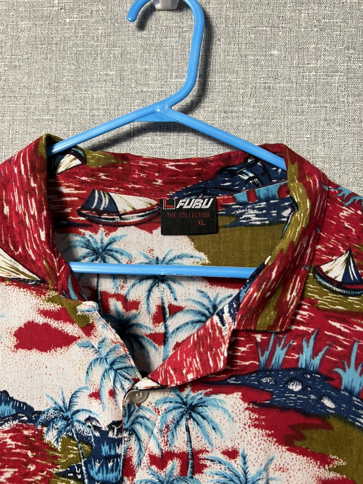 Fubu × Vintage Rare FUBU All Over Printed Hawaiian Button Shirt 100% Rayon Size US XL / EU 56 / 4 - 9 Thumbnail