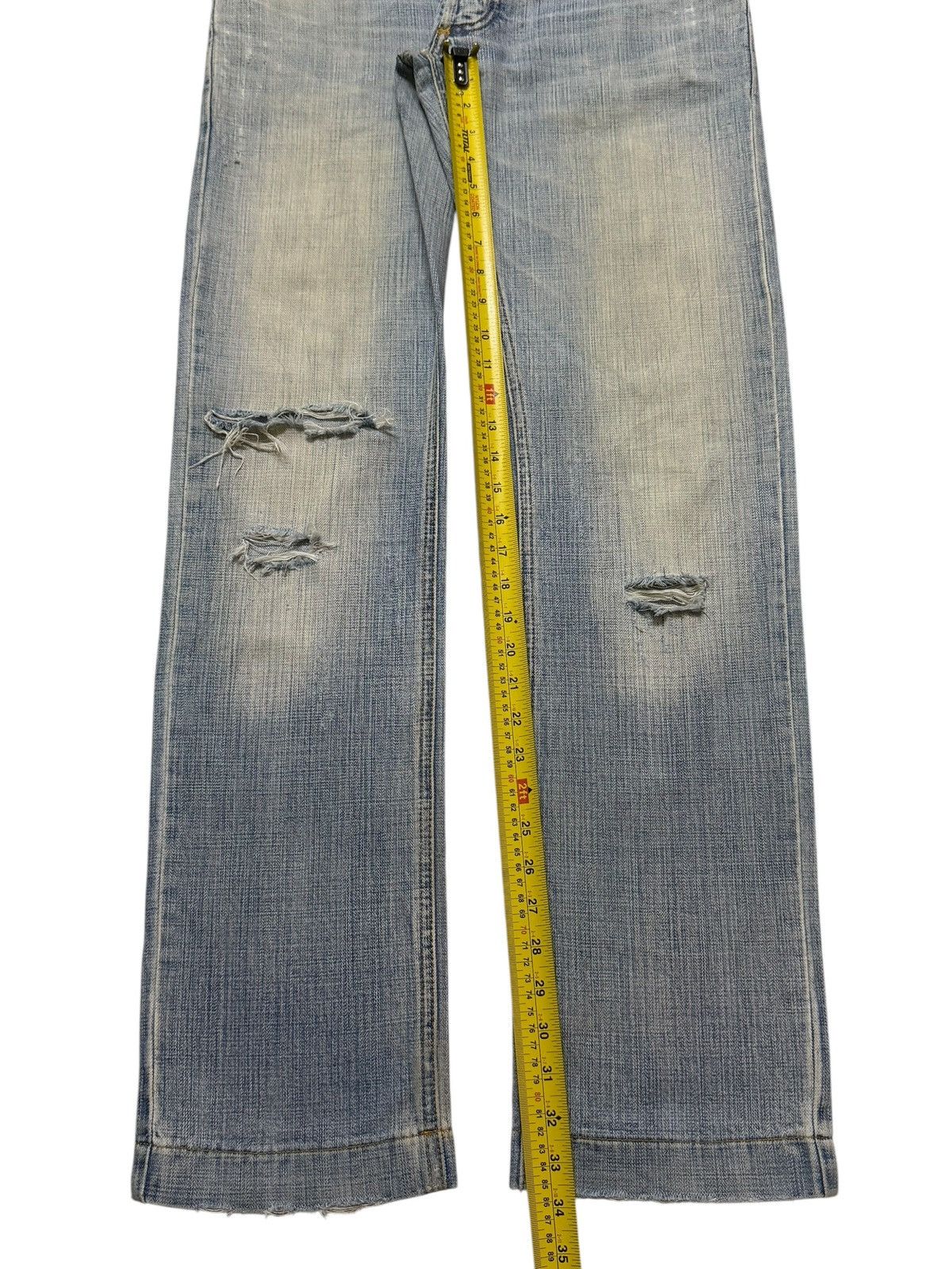 If Six Was Nine Vintage Y2K Japanese Brand Blue Mud Wash Ripped Straight Leg Size US 34 / EU 50 - 10 Thumbnail