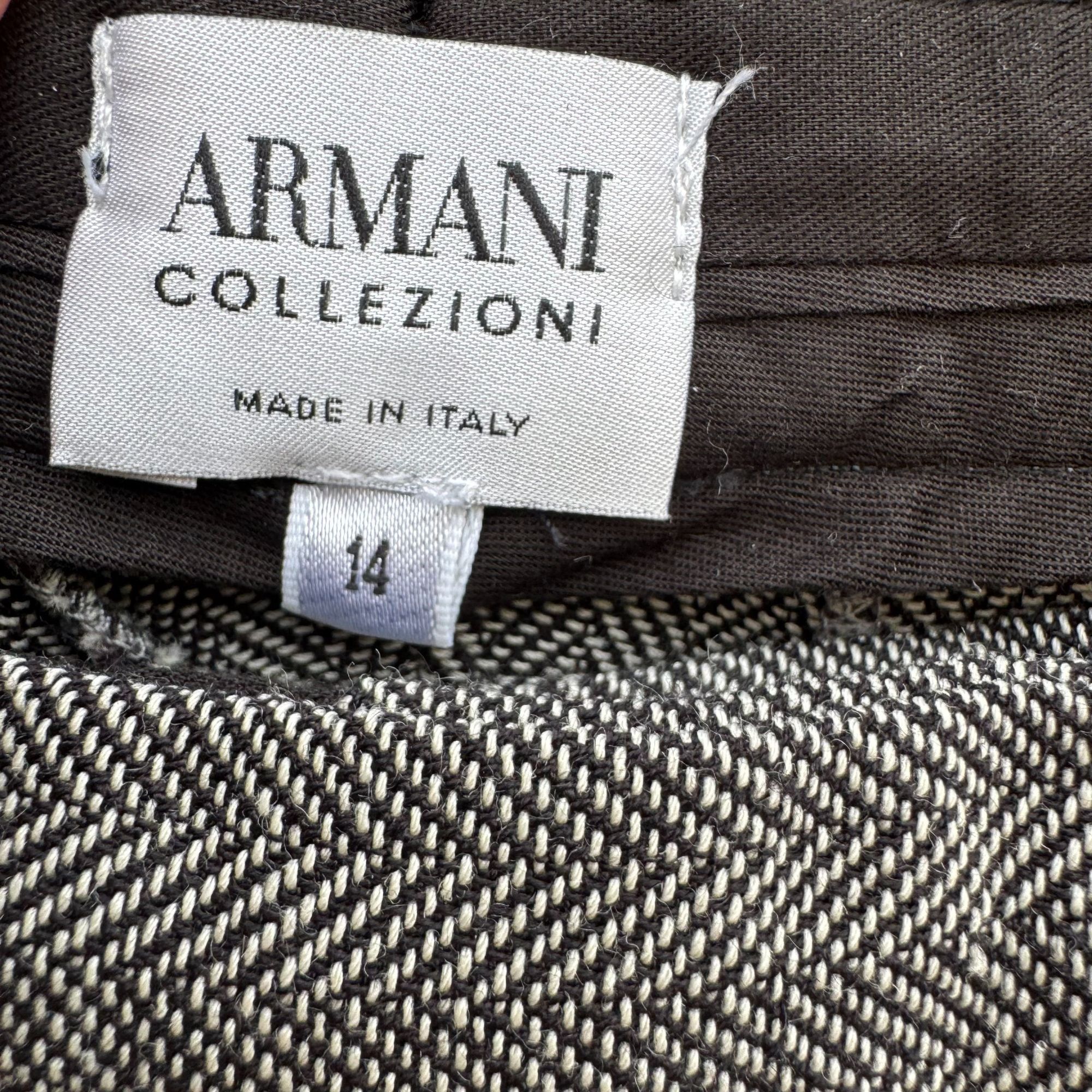 Armani Collezioni Armani Collezioni Vintage Womens Herringbone Italian Wool Dr Size 36" / US 14 / IT 50 - 2 Thumbnail