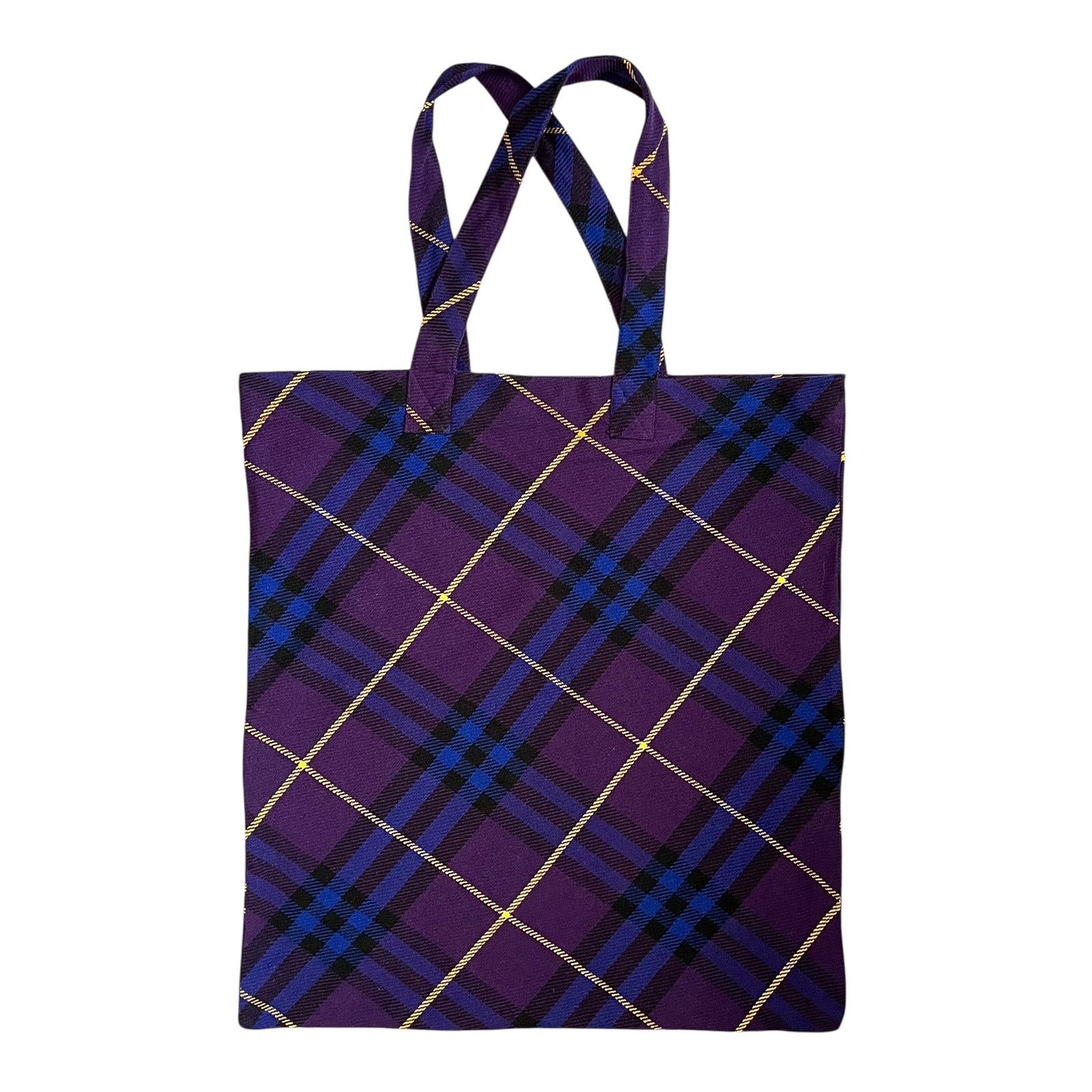 Burberry Burberry Purple Check Recycled Cotton Large Shopper Tote Bag Size ONE SIZE - 1 Thumbnail