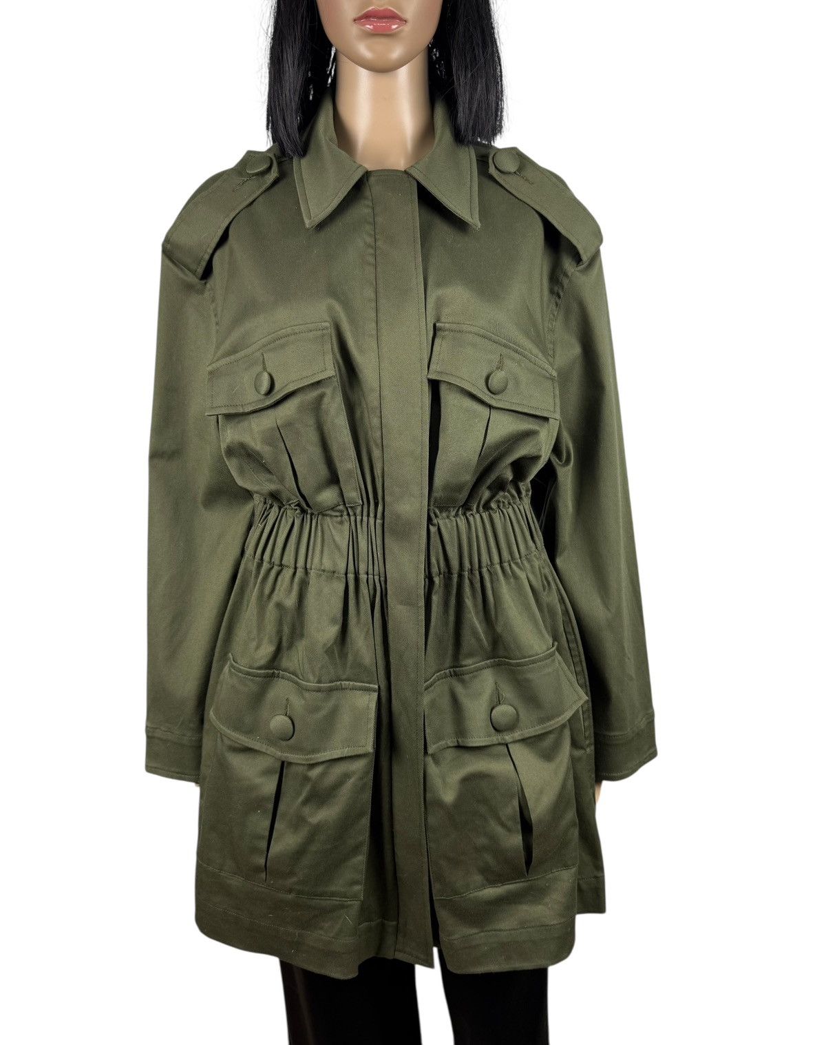 Maggie Marilyn Stretch Cotton Twill Military Parka size L