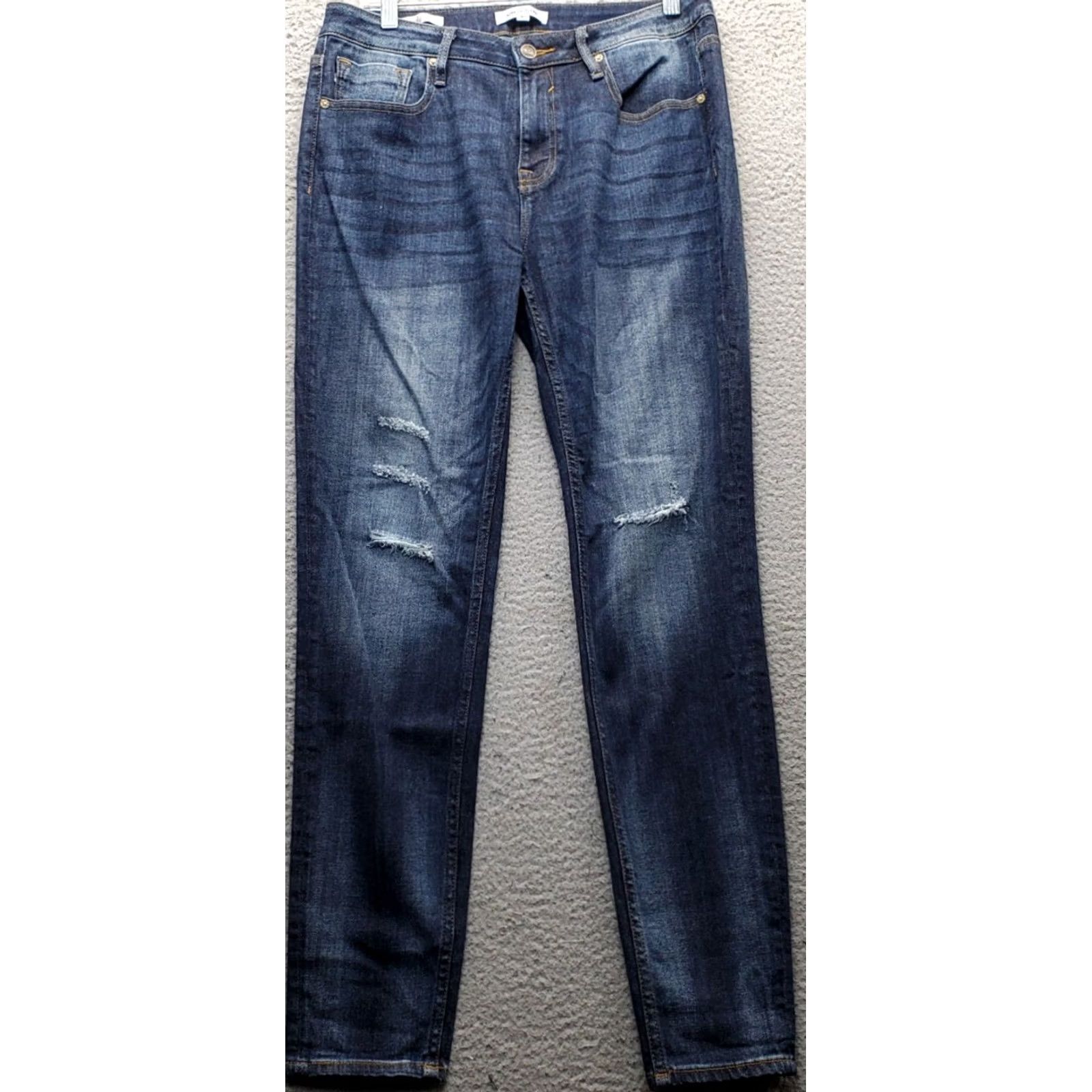 Vintage VIGOSS Jagger Skinny Jeans Womens 31 Blue Denim Stretch Distressed Whiskered Jeans Size 24" / US 00 / IT 34 - 2 Thumbnail