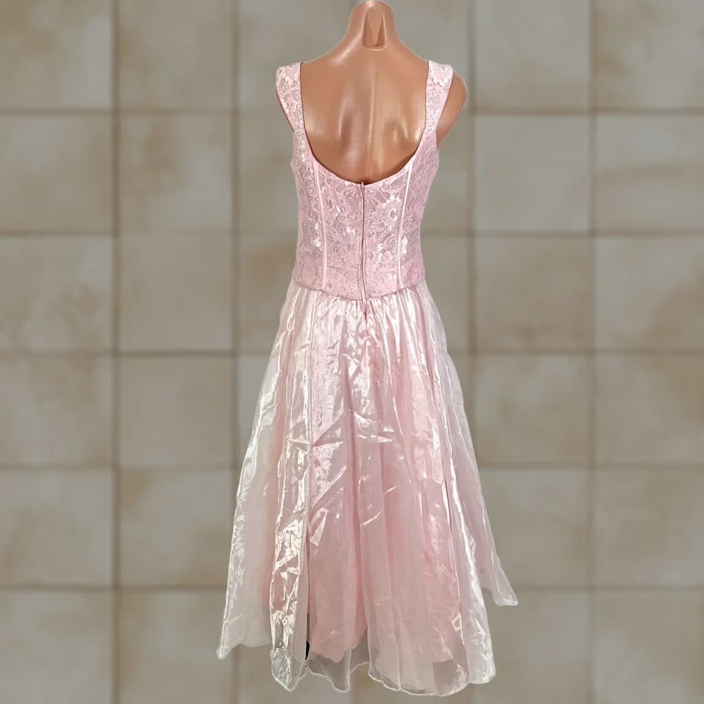 Speedo VINTAGE Aspeed Pink Lace Prom Dress Maxi Ball Gown Corset 90S Y2K Grunge Large Size L / US 10 / IT 46 - 1 Thumbnail