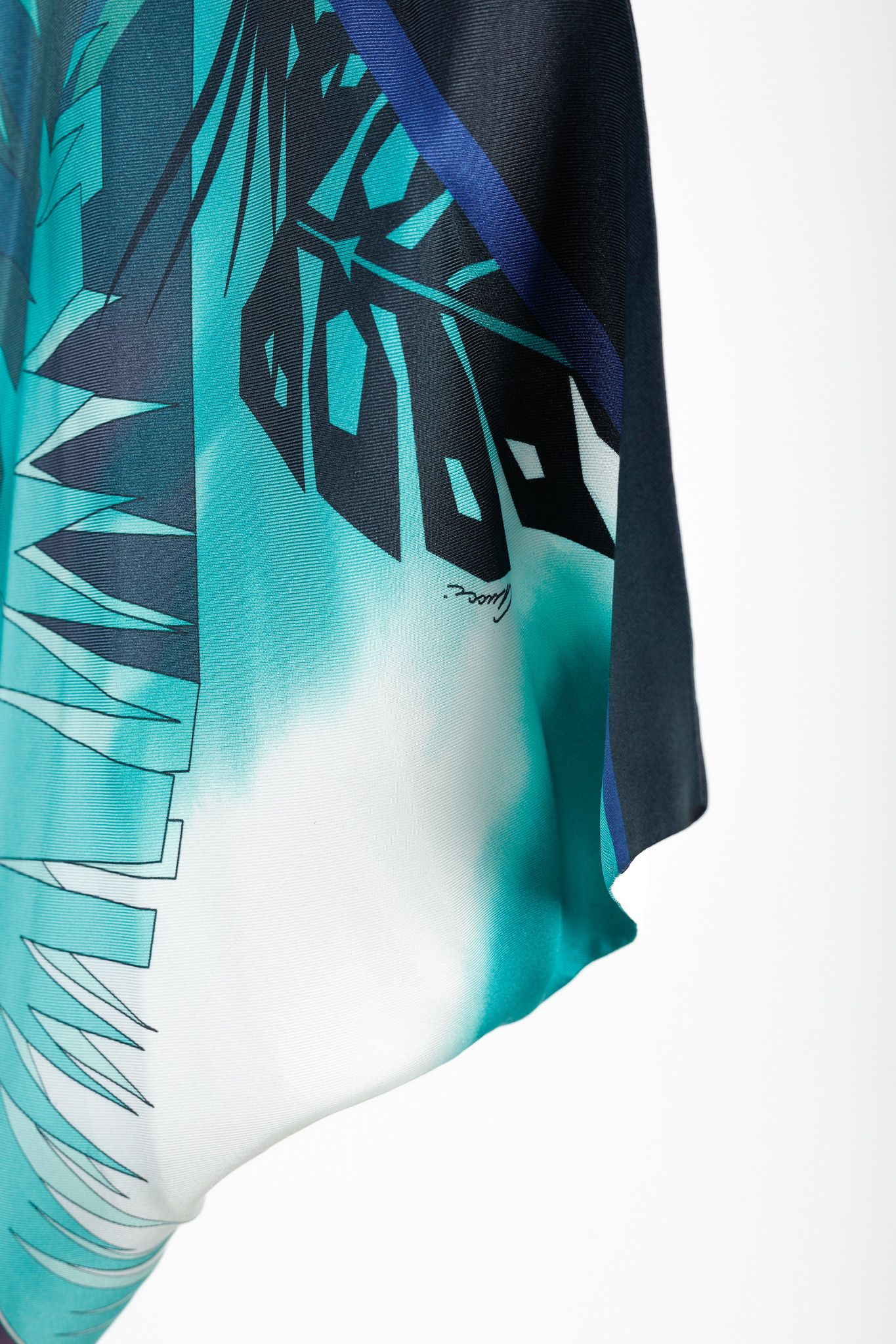 Gucci Gucci SS/09 Runway Teal Geometric Silk Scarf Top Size XS / US 0-2 / IT 36-38 - 6 Thumbnail
