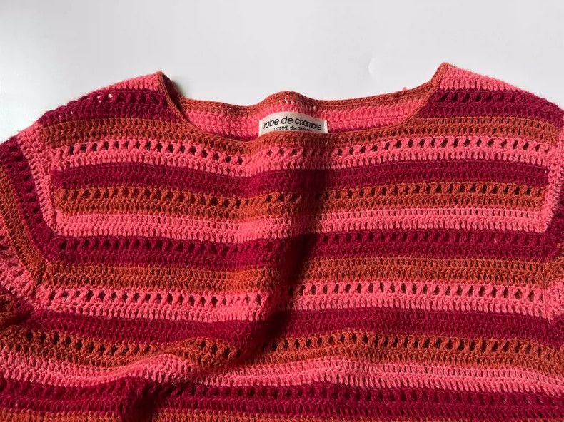 Comme des Garcons Comme des Garcons size 均码 Hollow crocheted striped sweater Size S / US 4 / IT 40 - 3 Thumbnail