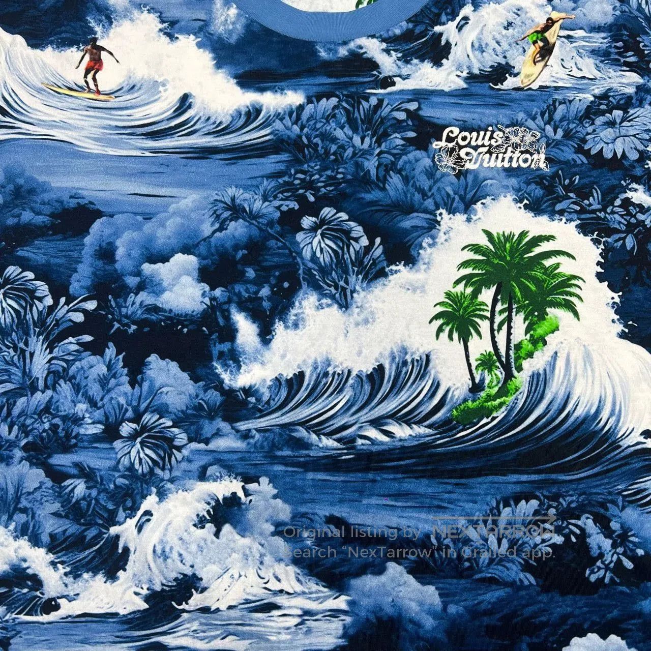 Louis Vuitton Louis Vuitton Blue Wave Print T-Shirt. Size US XXL / EU 58 / 5 - 5 Thumbnail